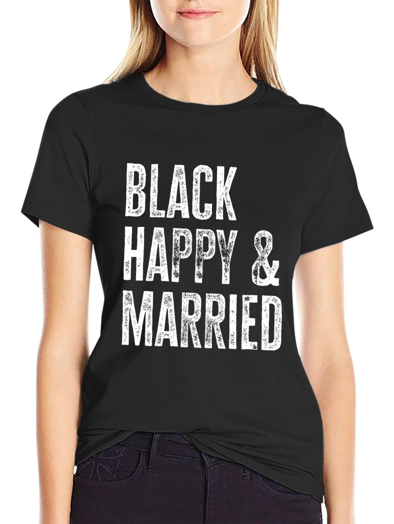 Black Black Happy & Married Graphic Tee - Unisex view 2