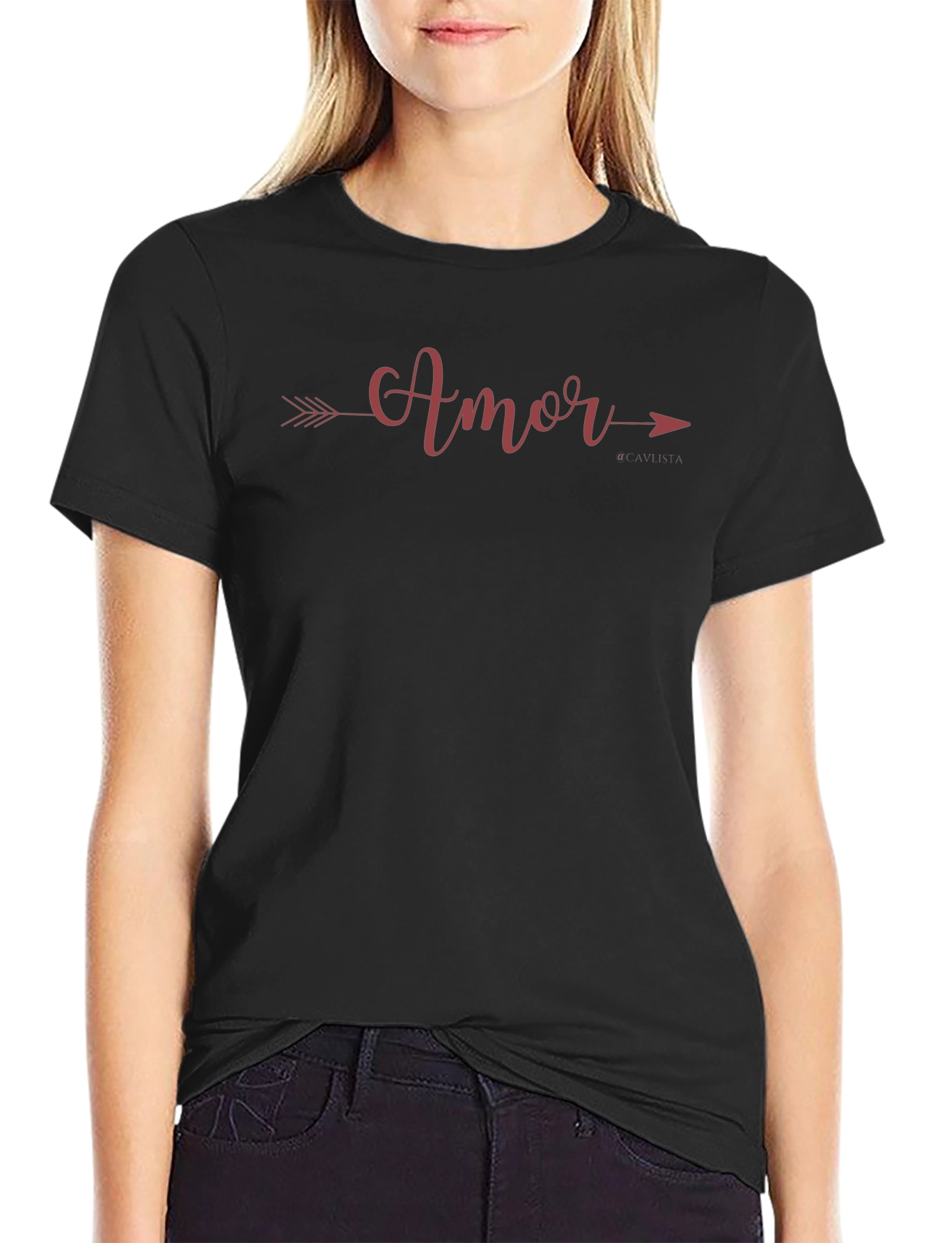 Black Amor Arrow Graphic Tee - Stylish Love Shirt view 2