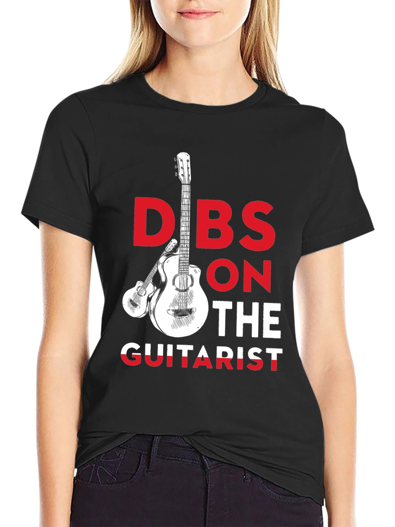 Black Dibs on the Guitarist Graphic Tee - Music Lover T-Shirt view 2