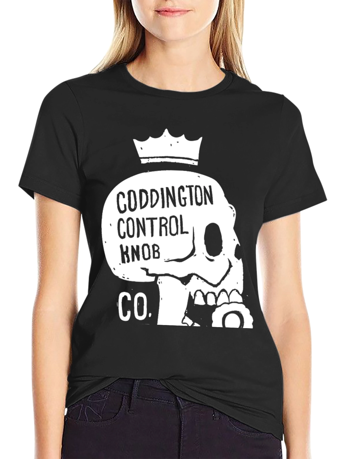 Black Coddington Control Knob Co. Skull Crown Graphic Tee view 2
