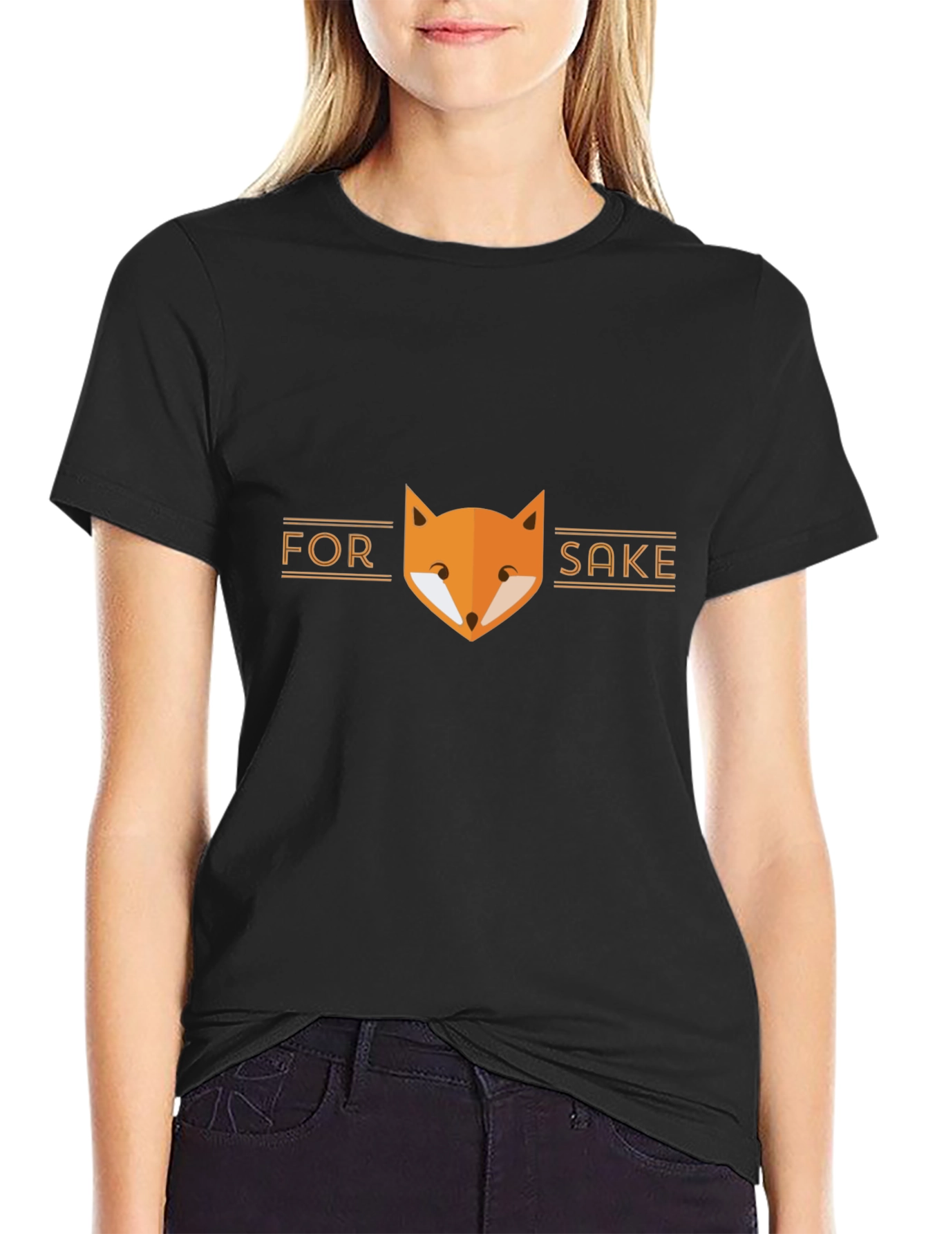 Black For Fox Sake T-Shirt - Black Graphic Tee view 2