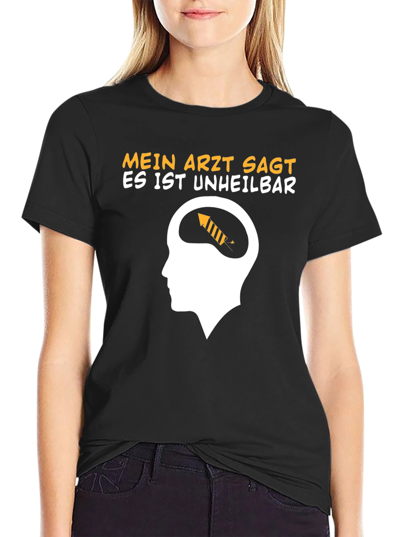 Black Mein Arzt Sagt T-Shirt: Humorous Graphic Tee view 2