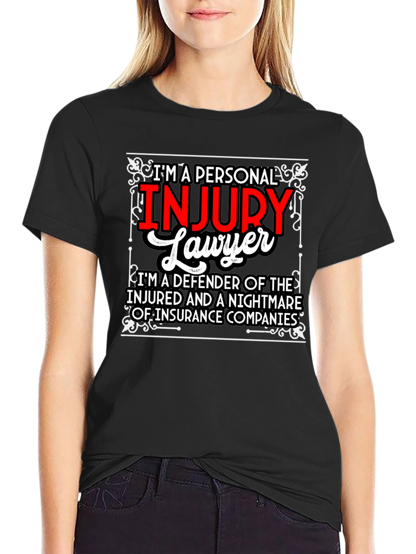 Black Personal Injury Lawyer T-Shirt view 2