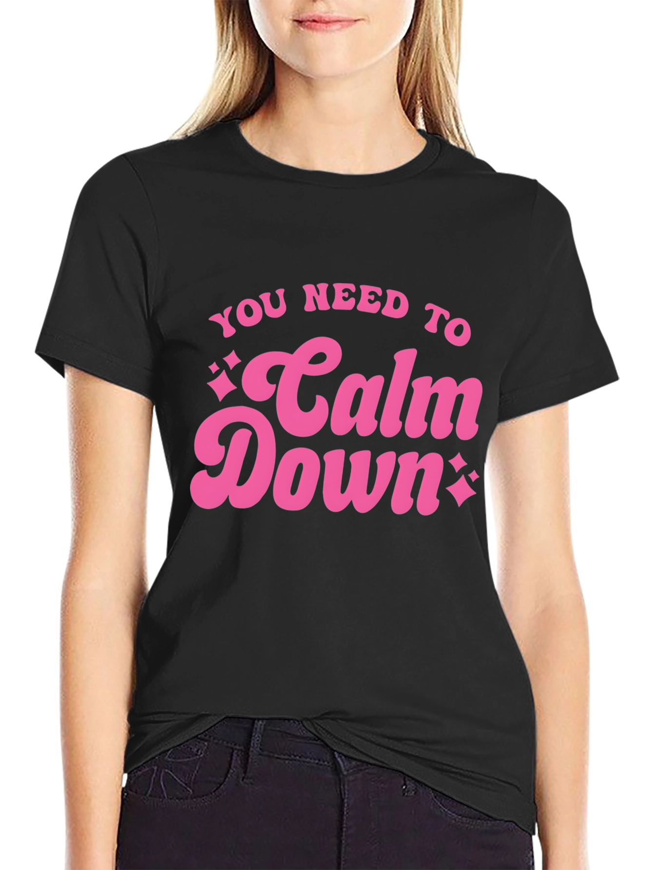 Black You Need To Calm Down Graphic Tee view 2