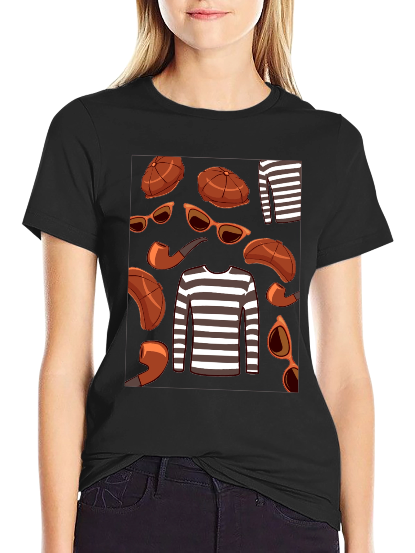 Black Detective Style Graphic T-Shirt view 2