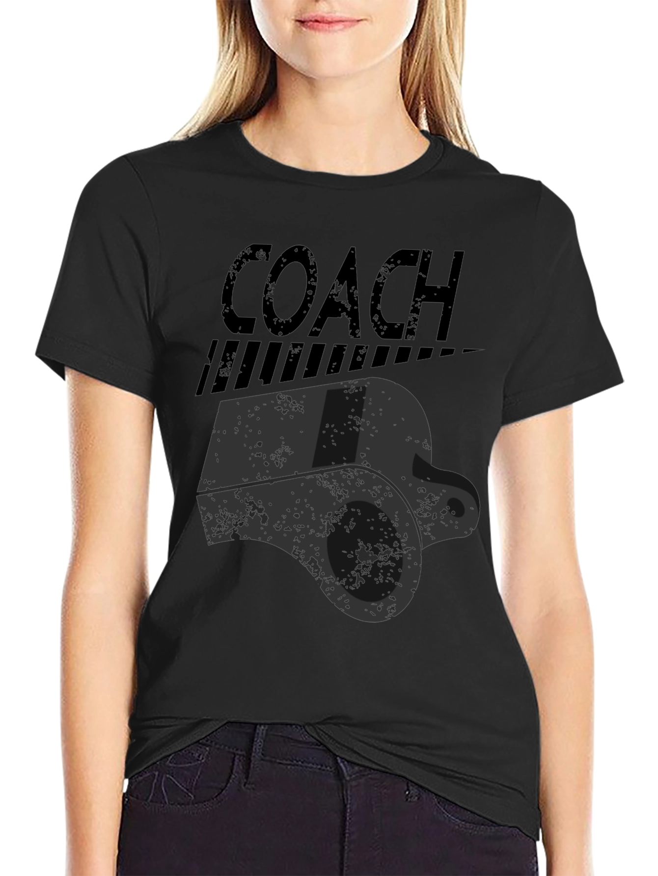 Coach Whistle Graphic T-Shirt - Sports Fan Apparel - 2