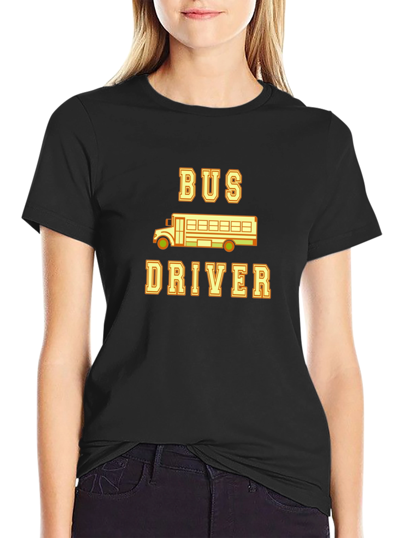 Black Bus Driver T-Shirt - School Bus Graphic Tee view 2