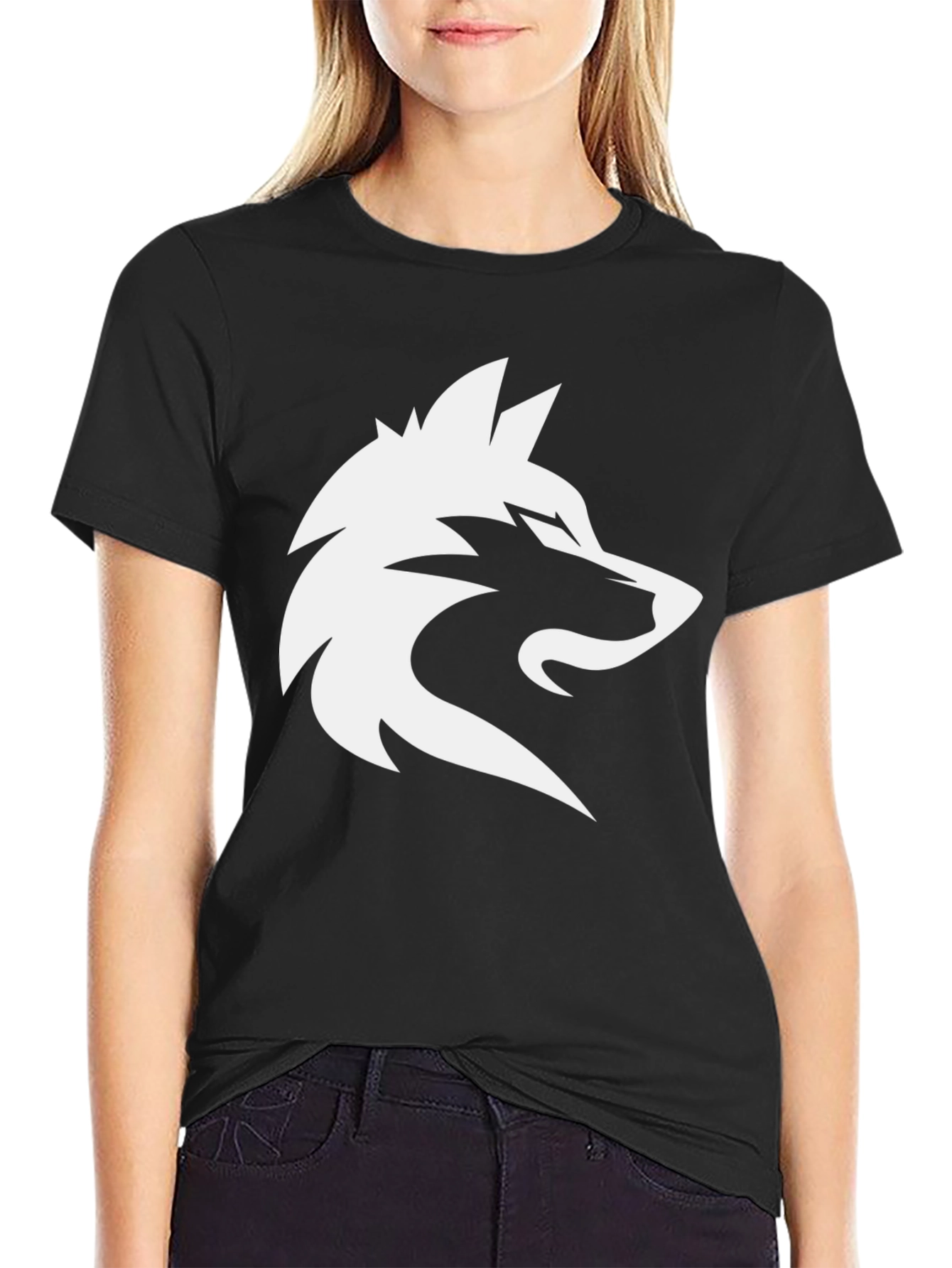 Black Black Wolf Logo T-Shirt - Men's Graphic Tee view 2