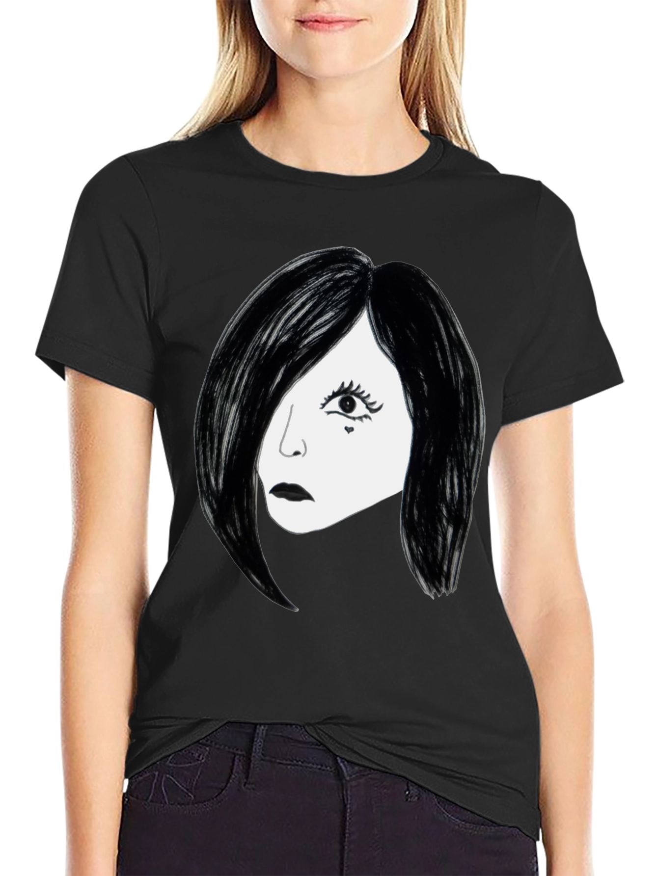Black Gothic Glam T-Shirt - Black view 2