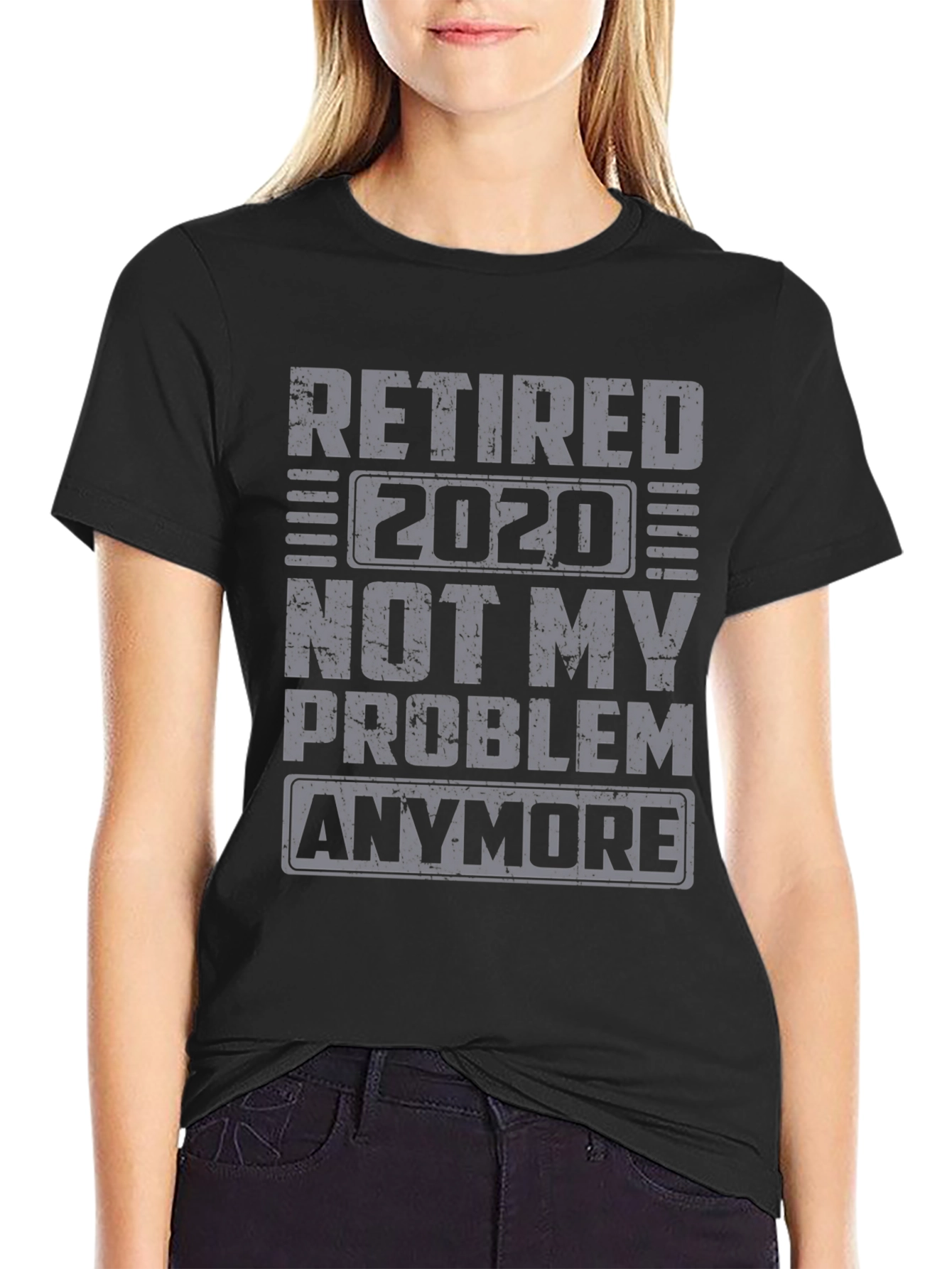 Black Retired 2020 Graphic T-Shirt view 2