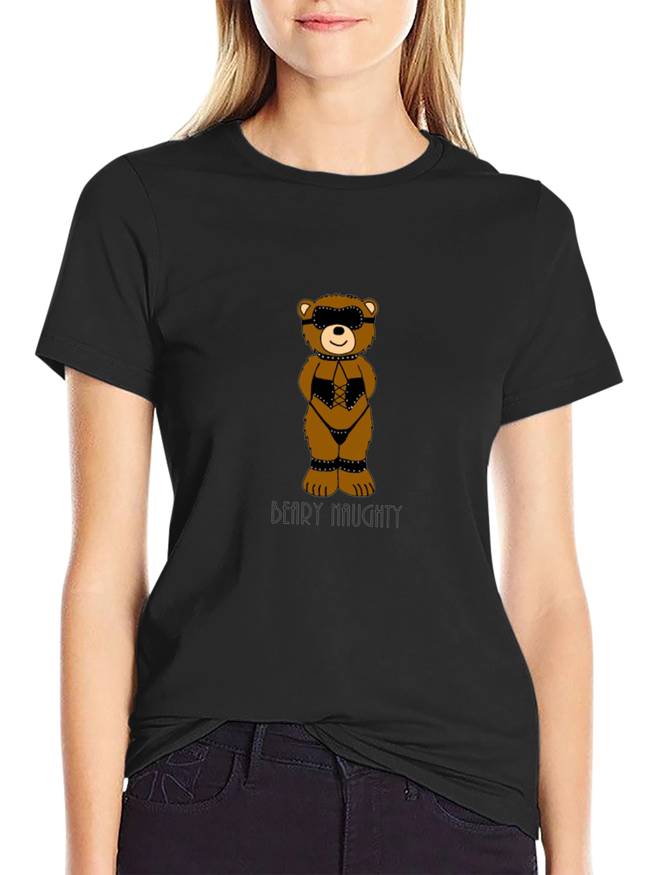 Black Naughty Bear T-Shirt view 2