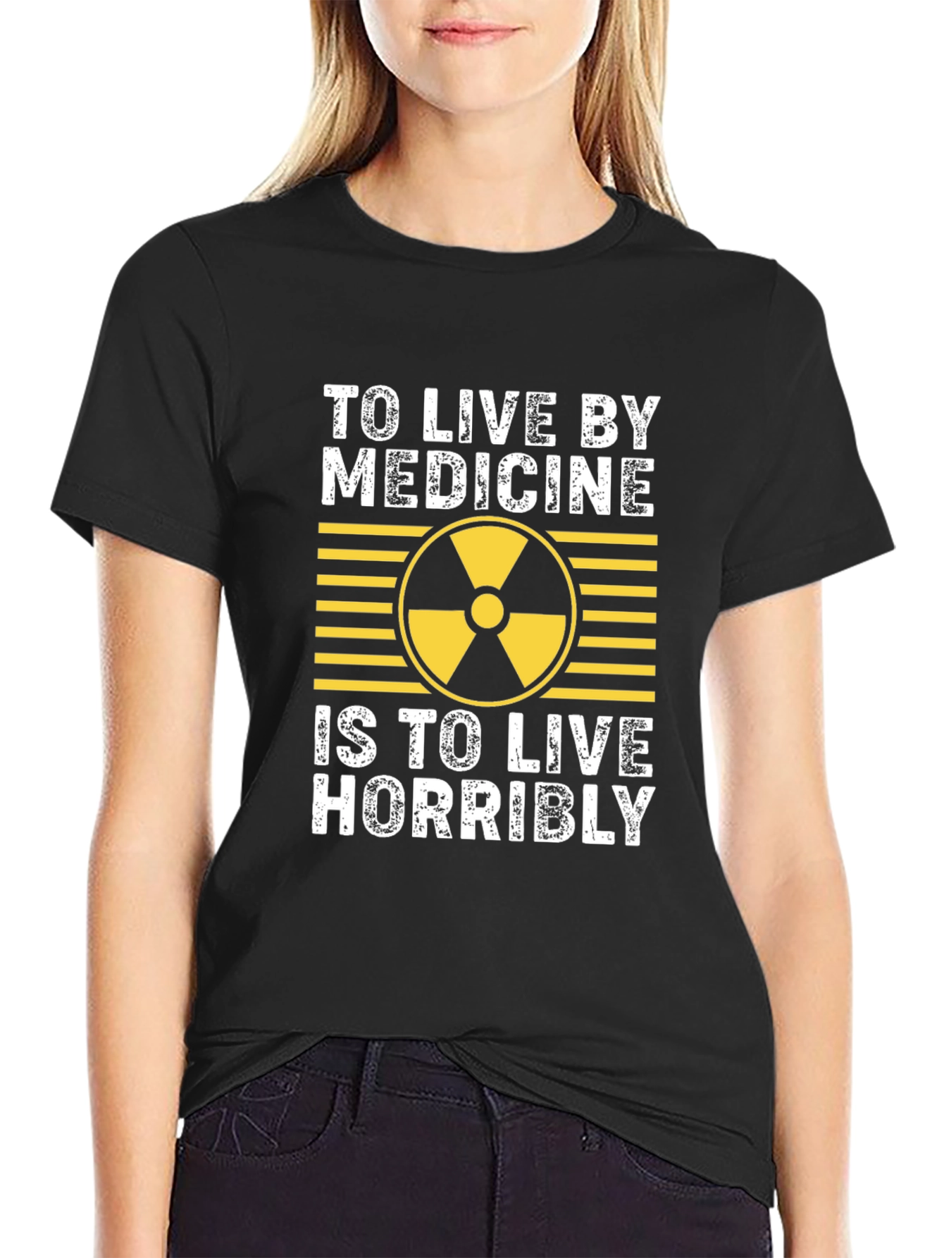 Black To Live By Medicine T-Shirt - Novelty Graphic Tee view 2