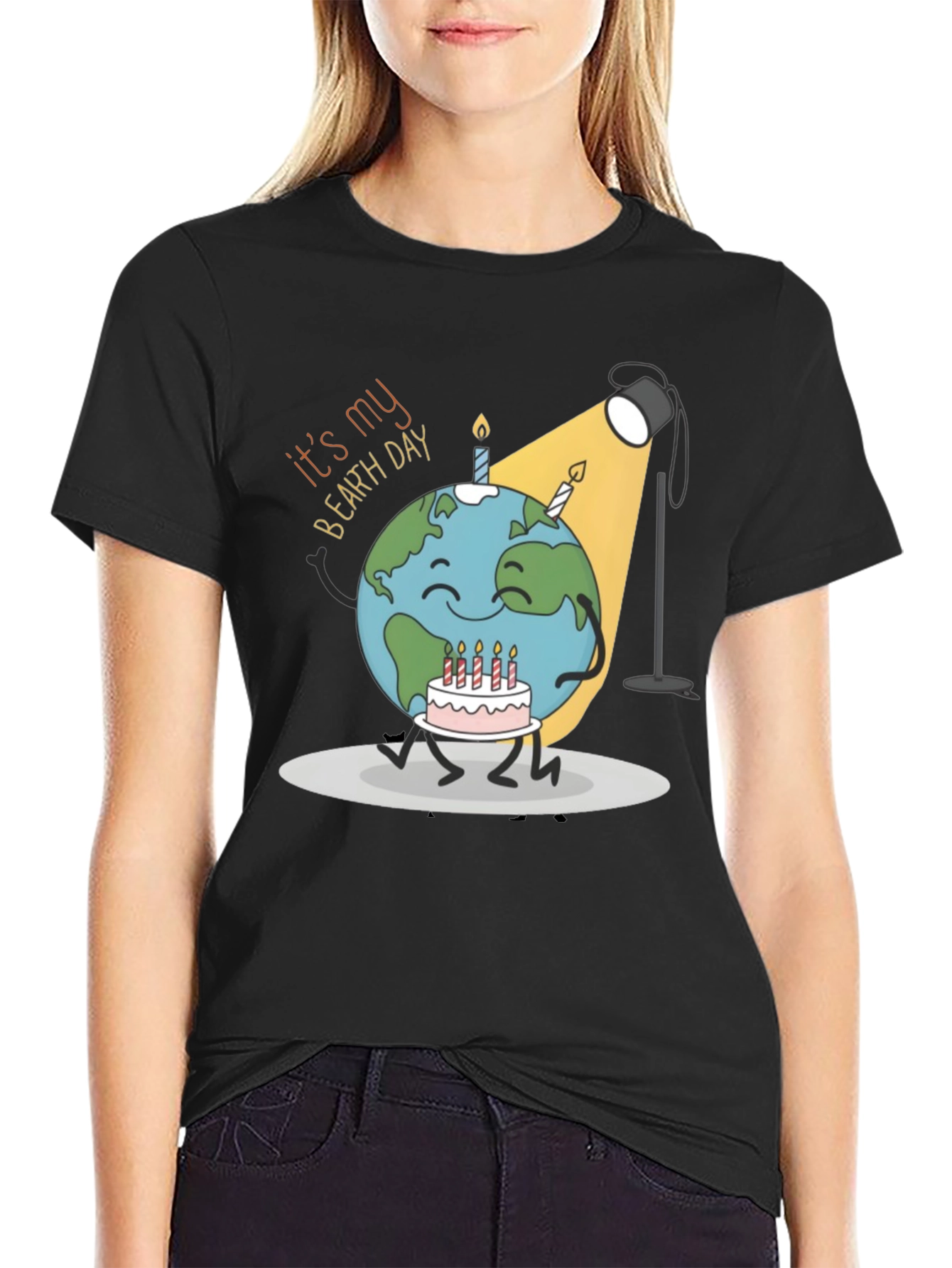 Black Earth Day Birthday Graphic T-Shirt view 2