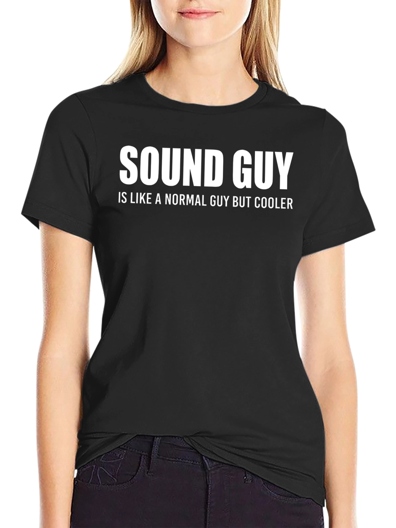 Black Sound Guy T-Shirt - Cool Audio Engineer Tee view 2