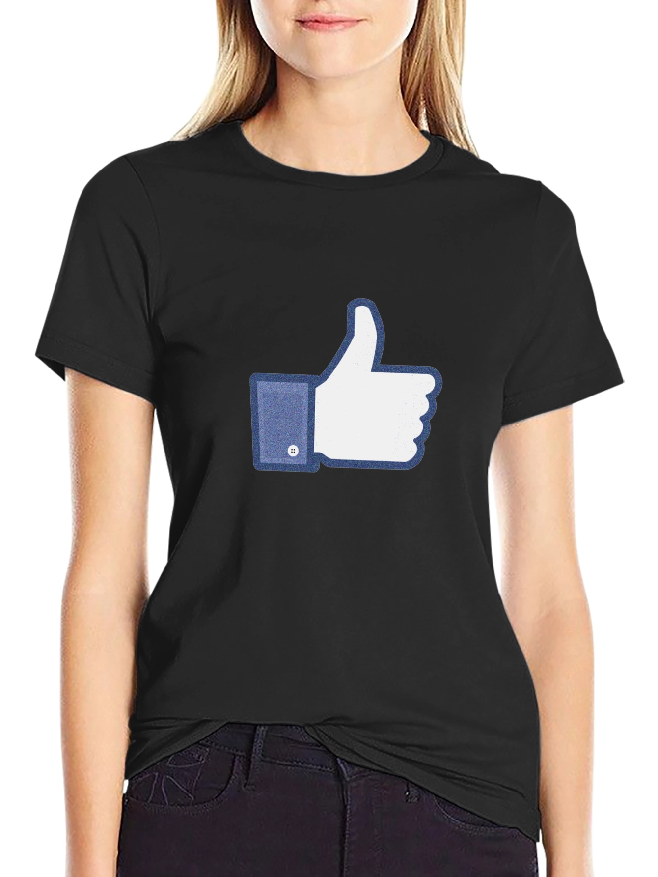 Black Thumbs Up Graphic Tee - Social Media Inspired view 2