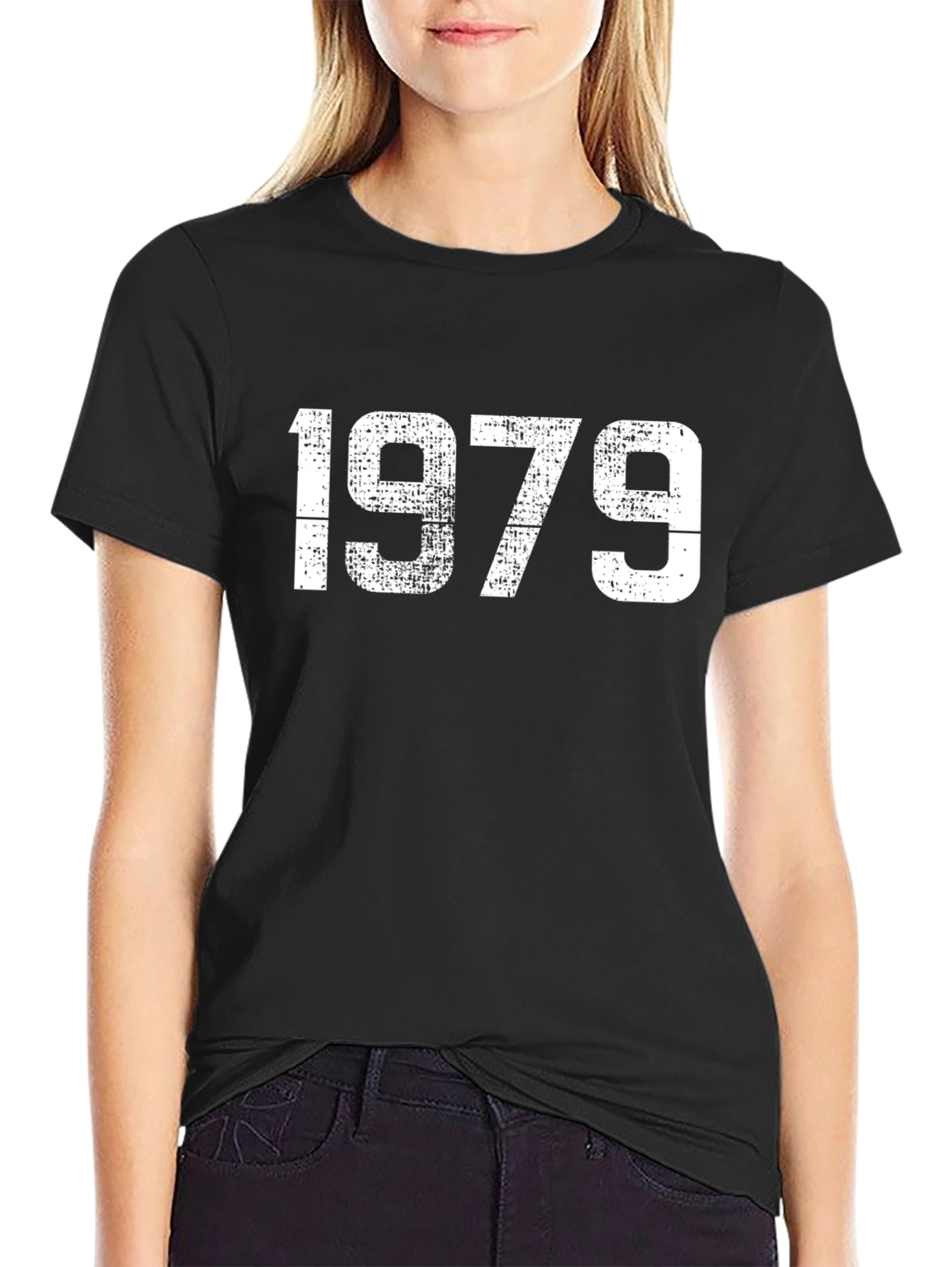 Black Vintage 1979 Distressed Graphic T-Shirt view 2