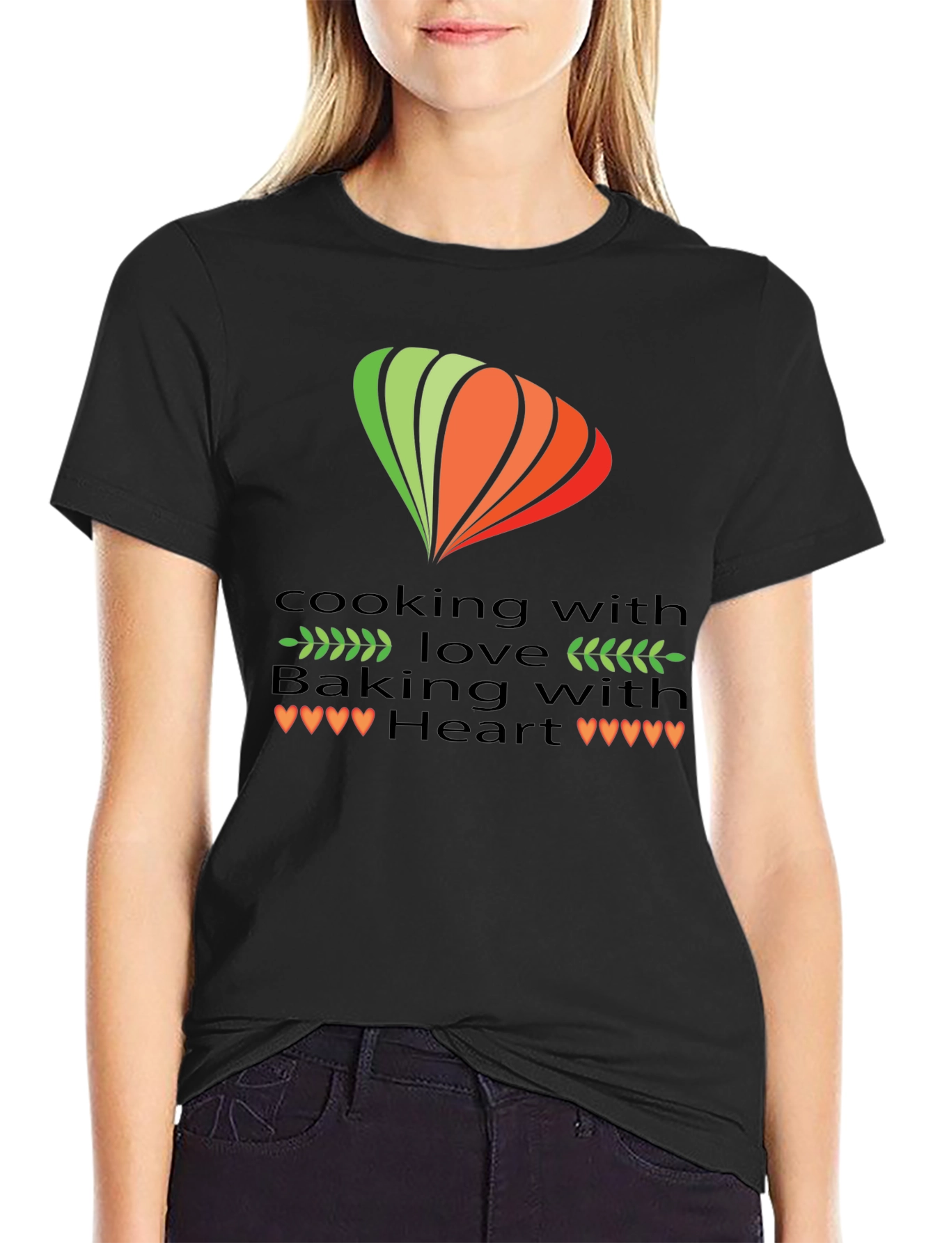 Black Cooking with Love Graphic Tee view 2