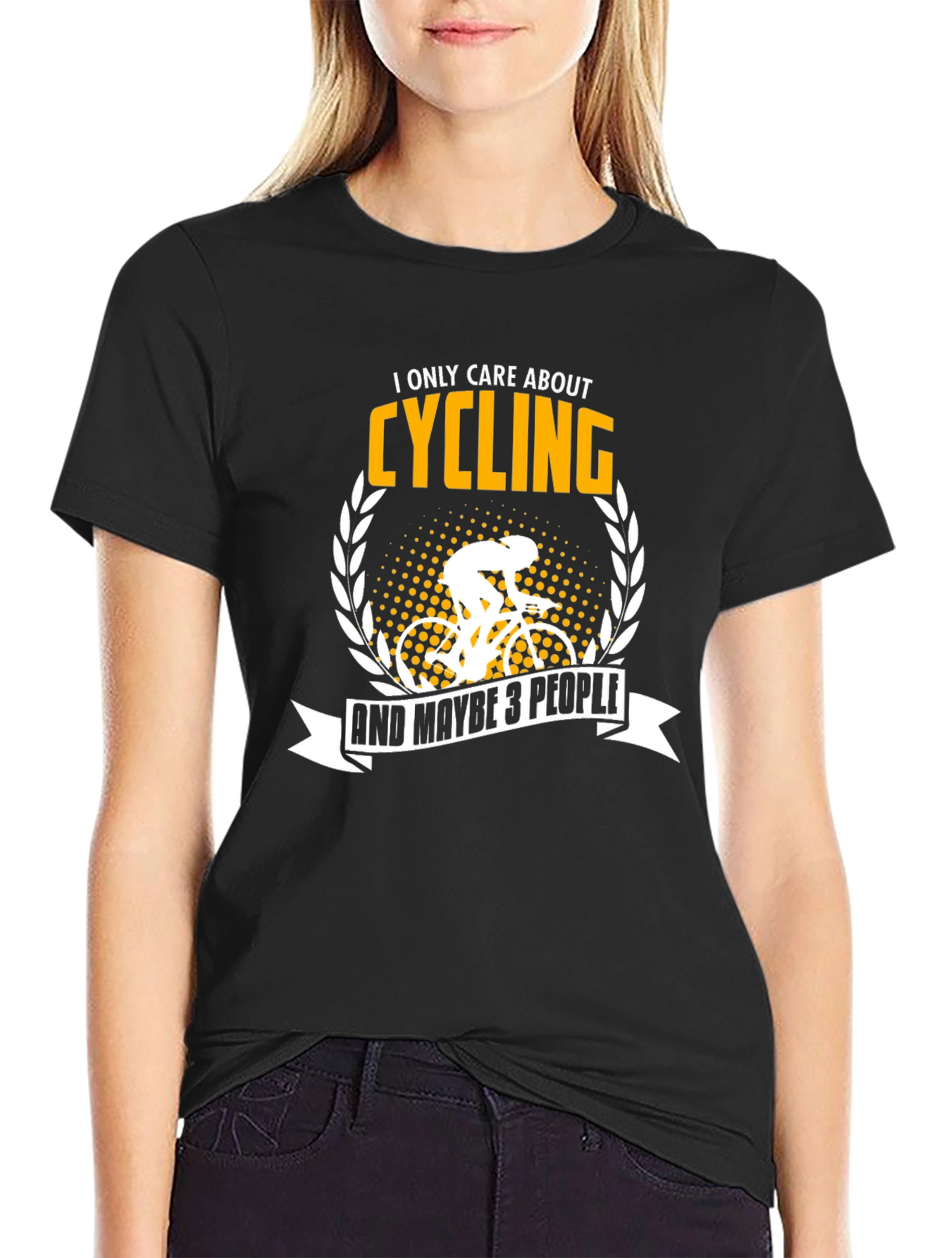Black Cycling Enthusiast T-Shirt view 2