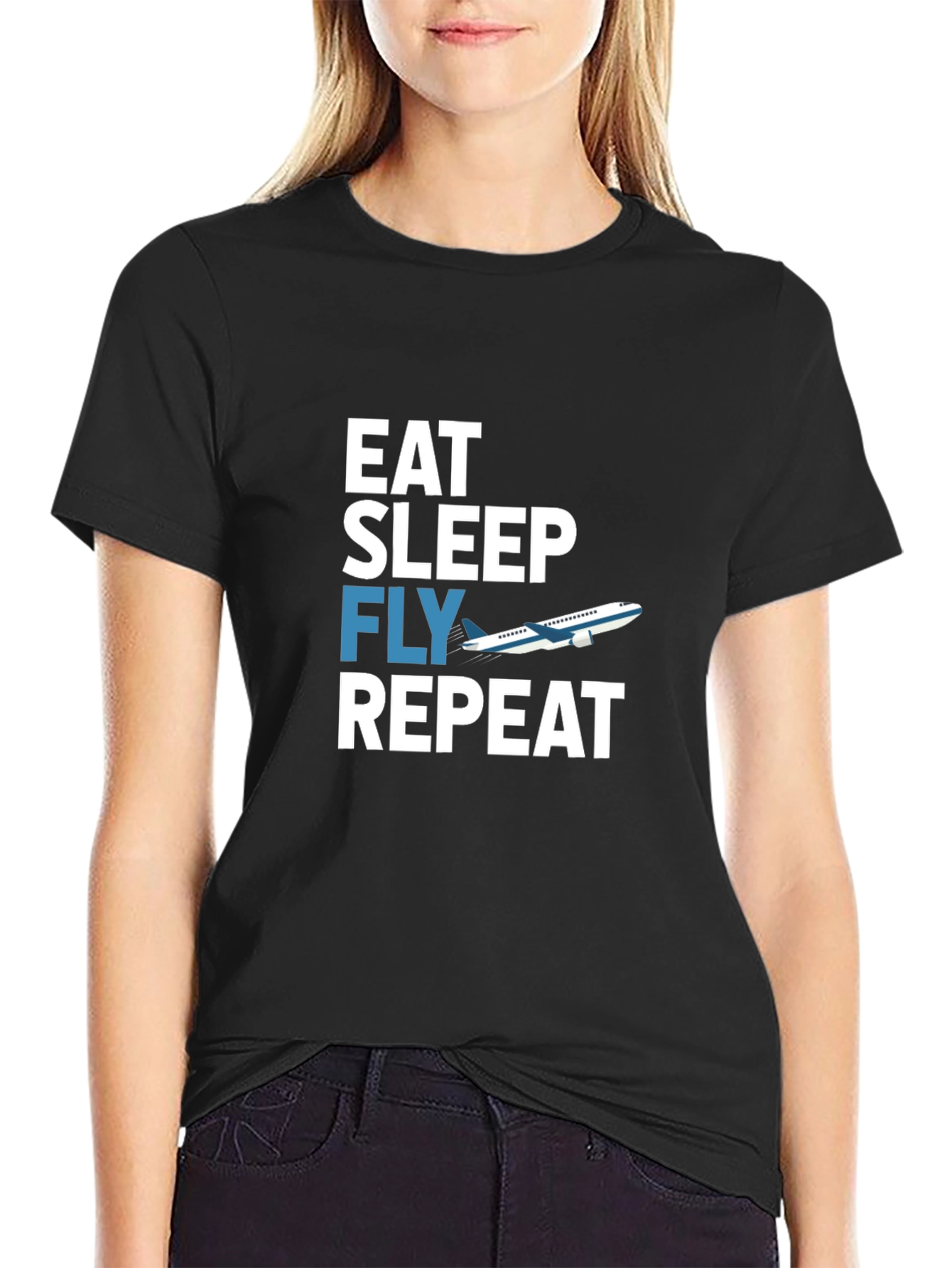 Eat Sleep Fly Repeat T-Shirt - Aviation Enthusiast - 2
