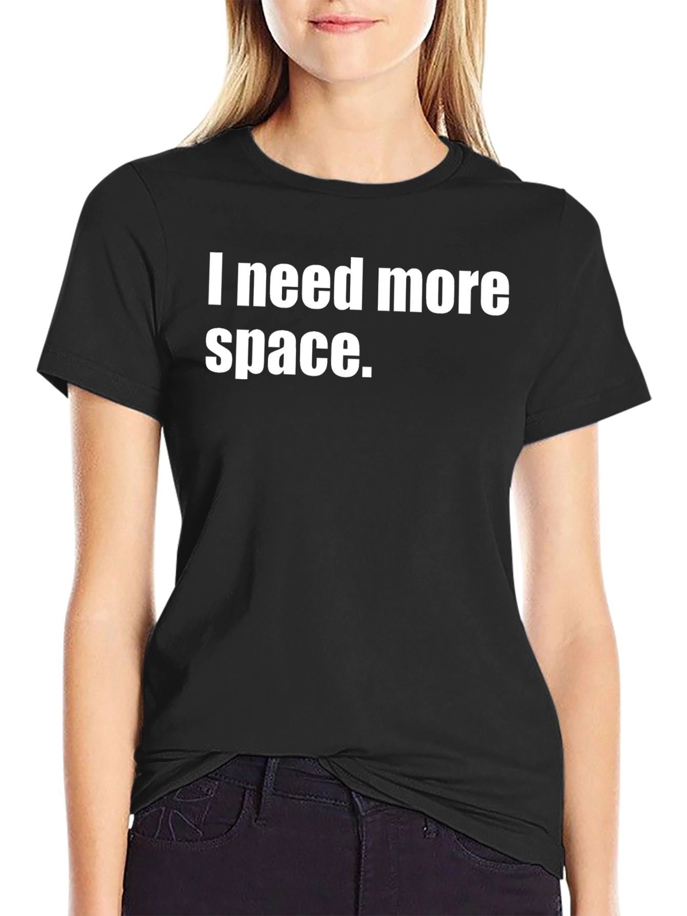 Black I Need More Space T-Shirt - Funny Graphic Tee view 2