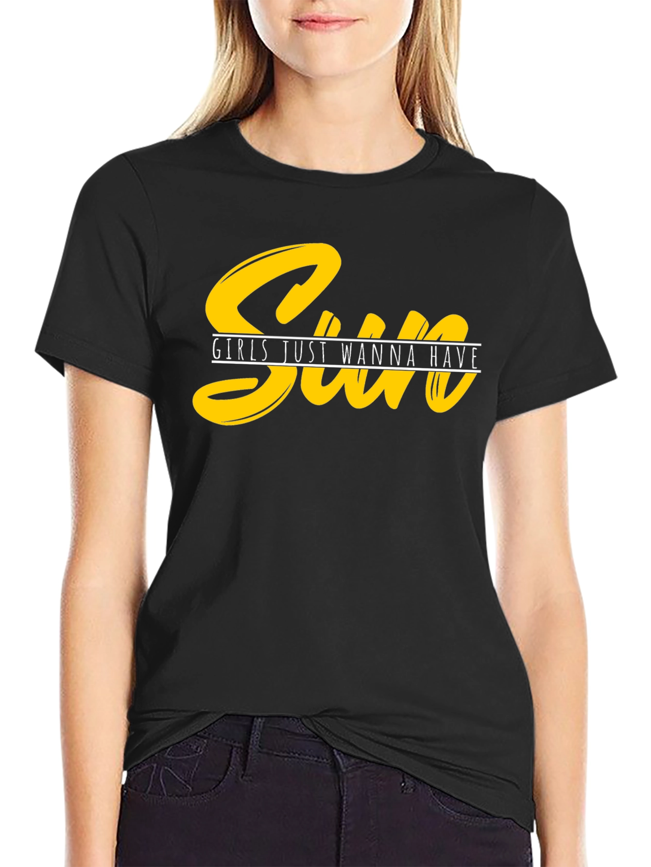 Black Sun Girls Just Wanna Have Fun Graphic Tee view 2