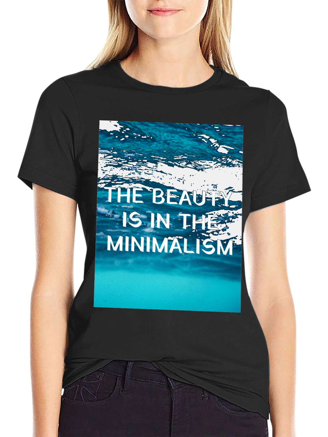 Black Minimalism T-Shirt - Beauty in Simplicity view 2