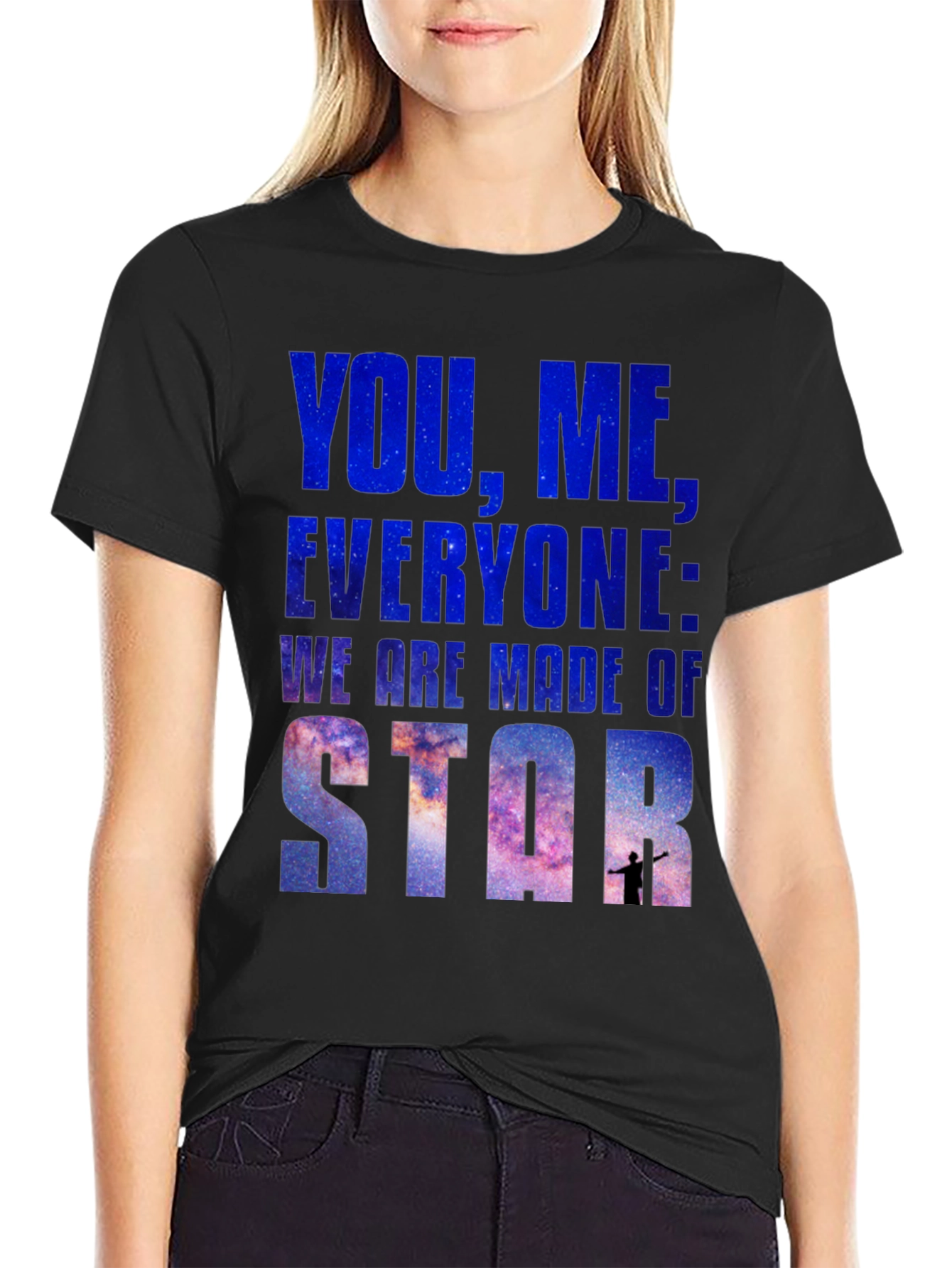 Black Cosmic T-Shirt: You, Me, Everyone - Star Stuff Tee view 2