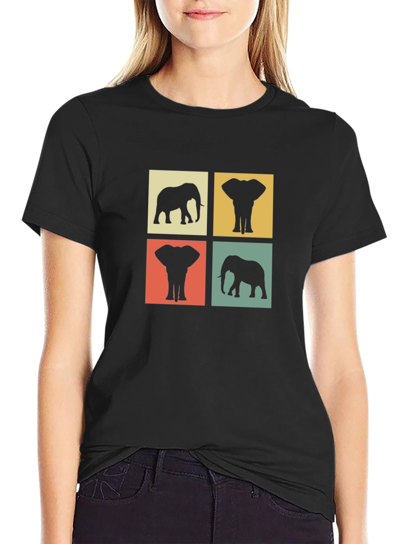 Black Elephant Silhouette Graphic Tee view 2