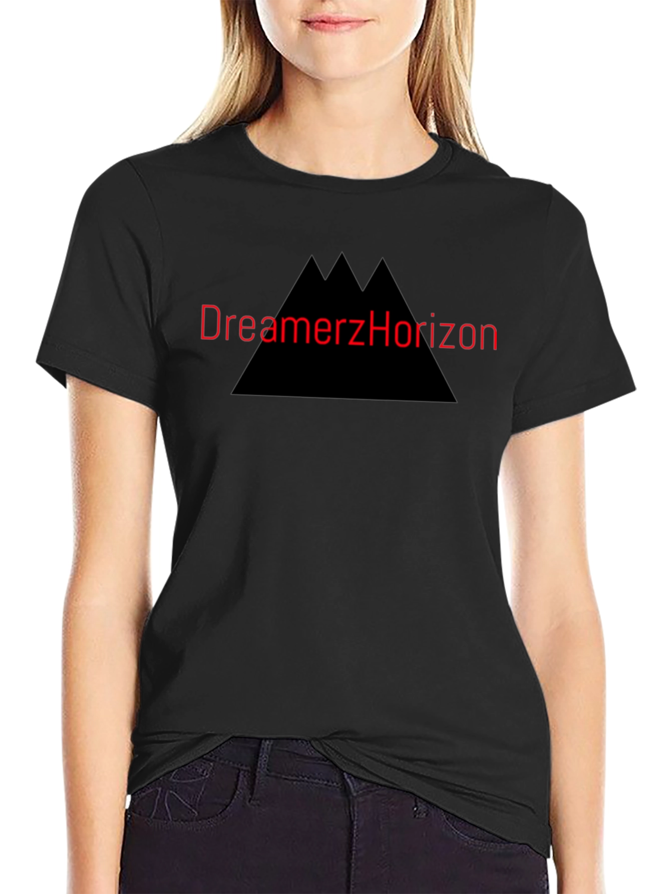 Black Dreamerz Horizon Graphic T-Shirt - Black Cotton Tee view 2