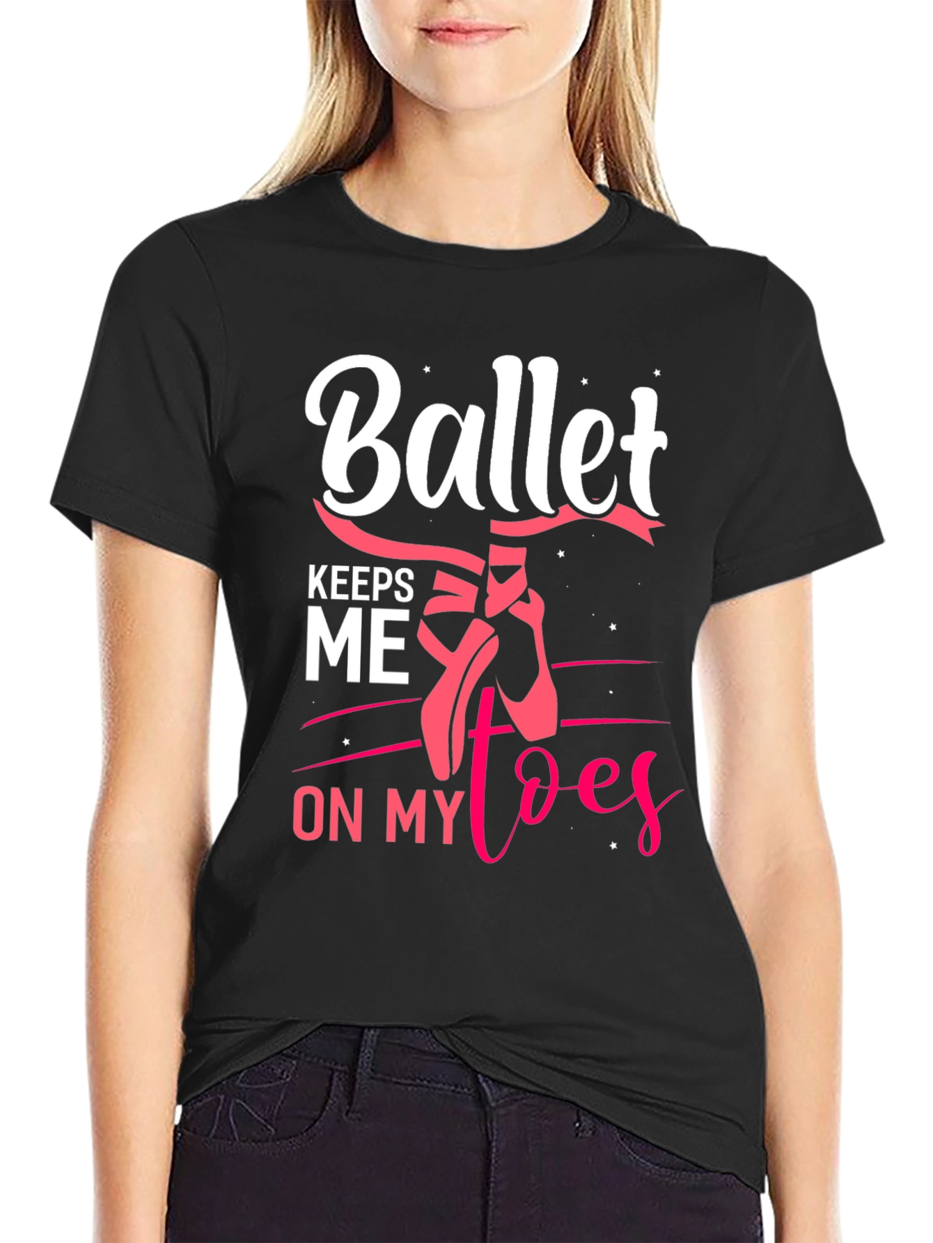 Black Ballet Keeps Me on My Toes Graphic Tee view 2