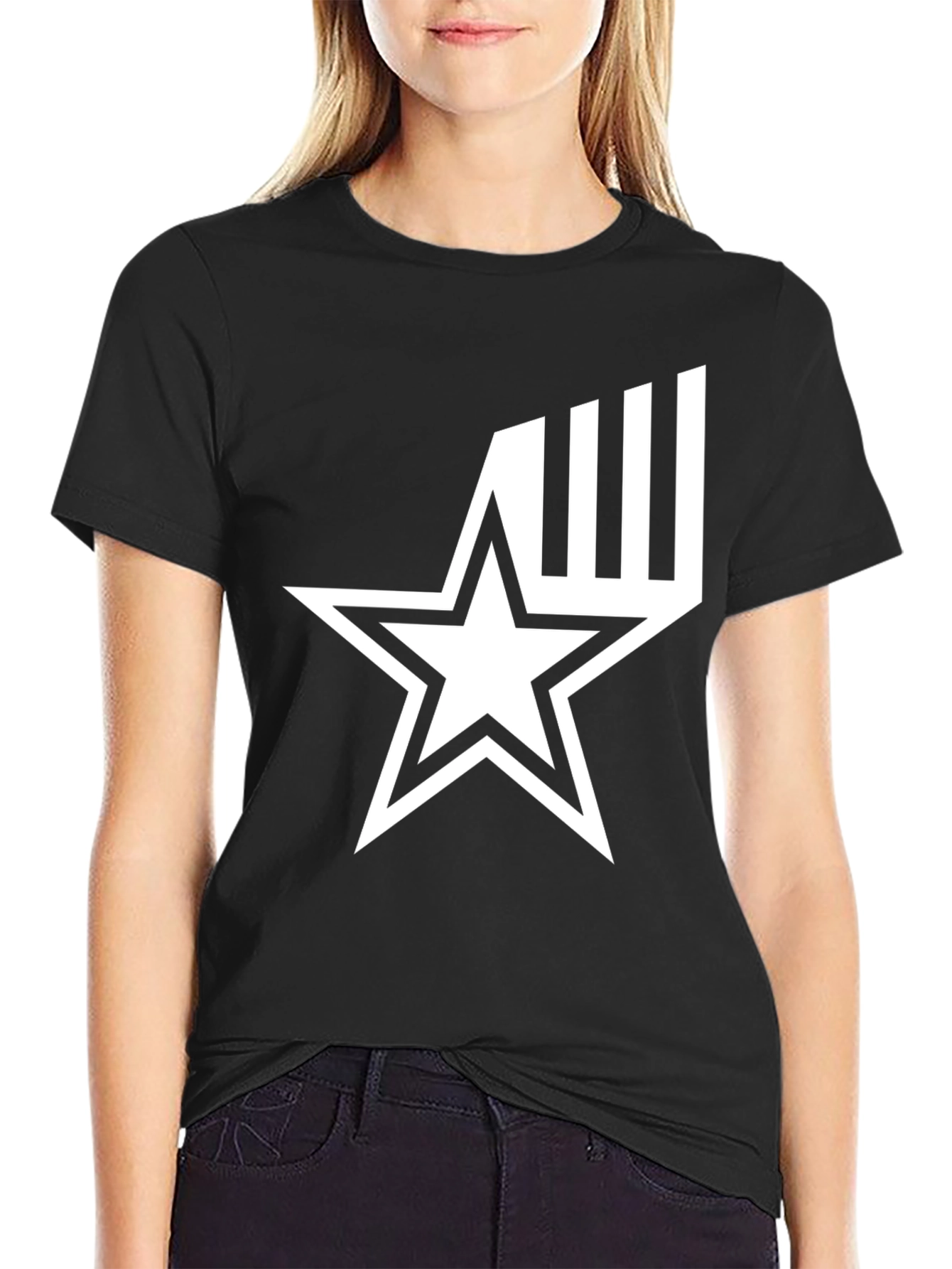 Black Star Graphic Black T-Shirt - Modern Style view 2