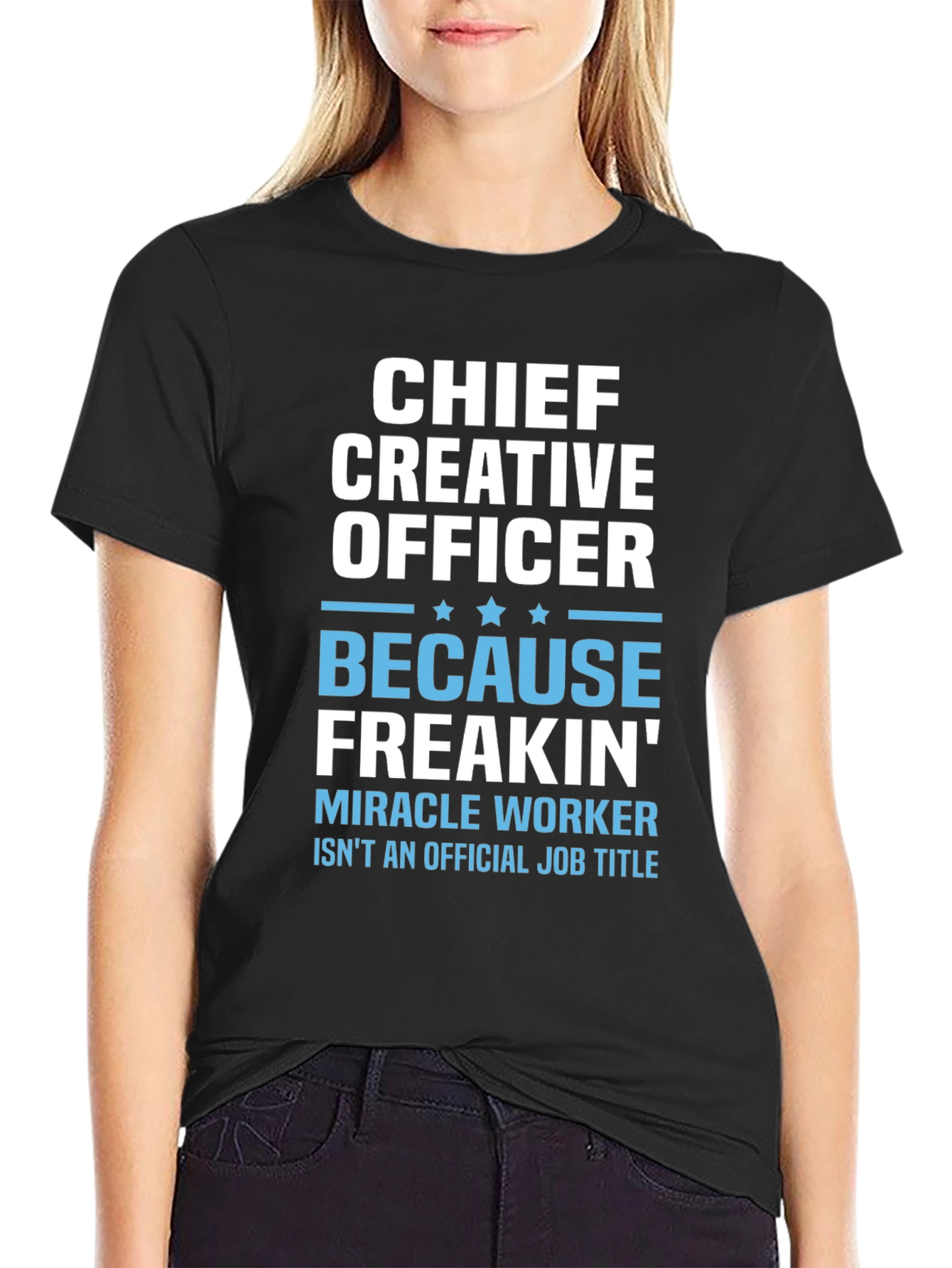 Black Chief Creative Officer T-Shirt - Funny Job Title Tee view 2