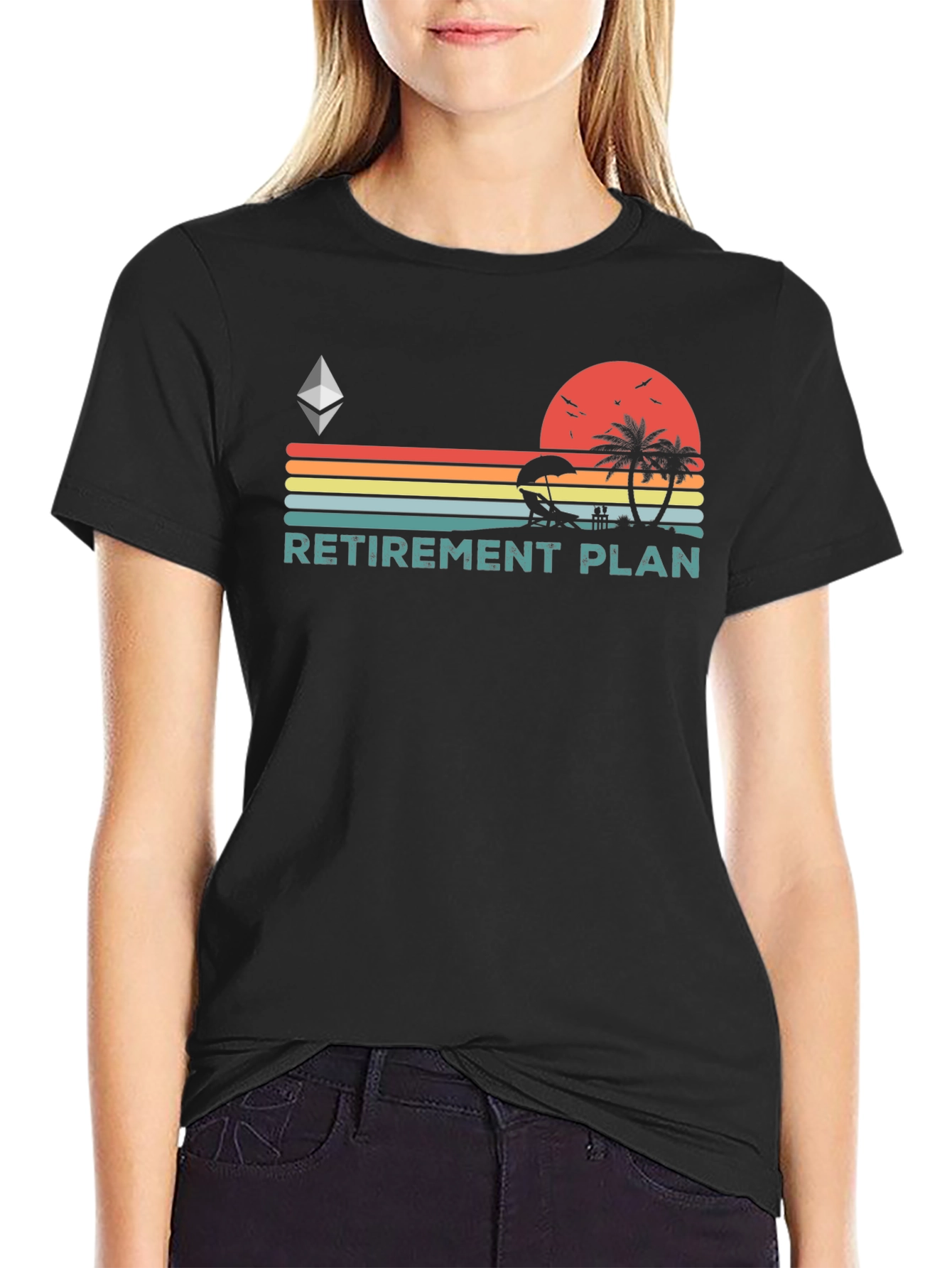 Retirement Plan T-Shirt - Beach Sunset Design - 2