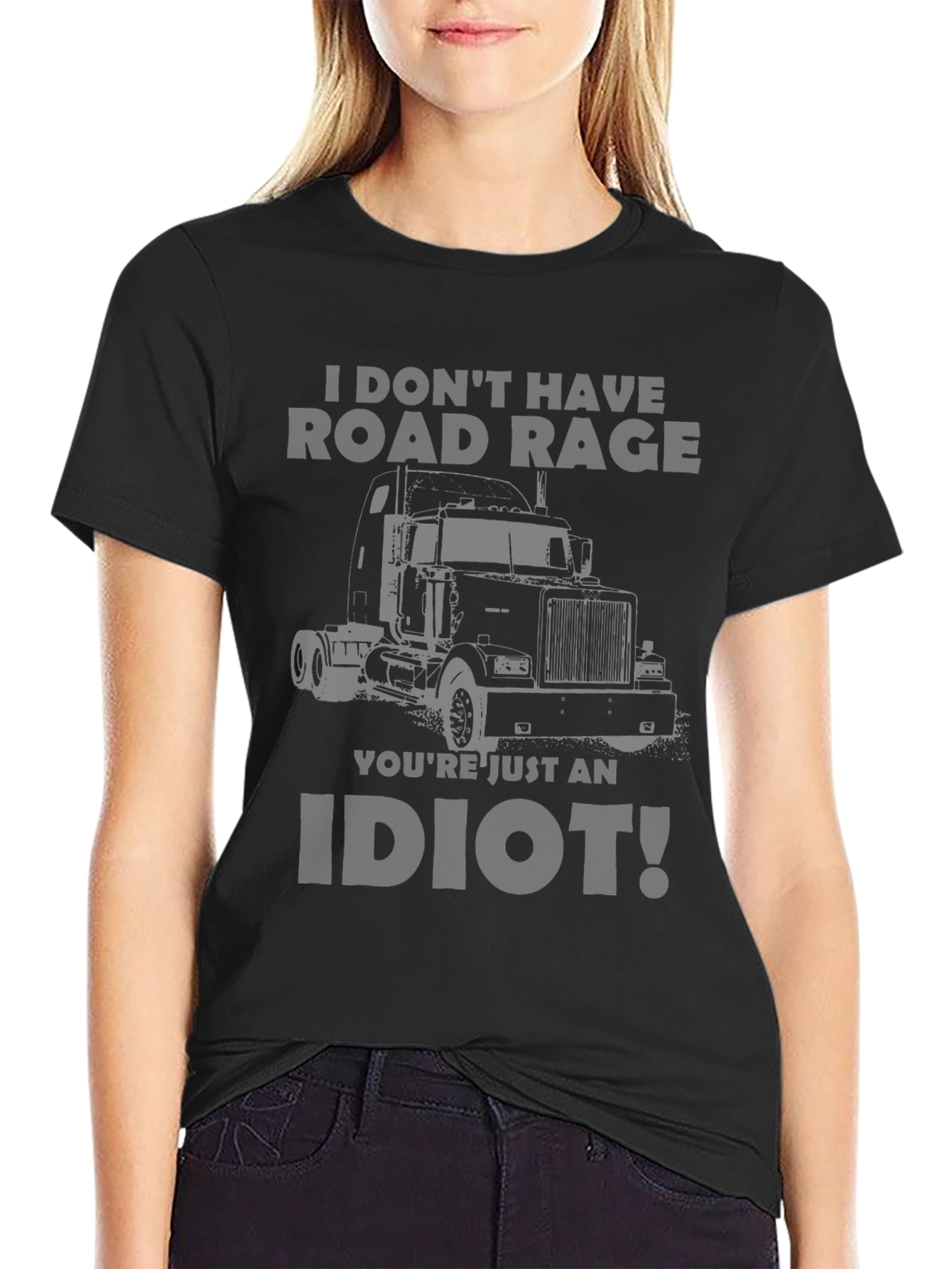 Black Road Rage Trucker T-Shirt - Funny Sarcastic Tee view 2