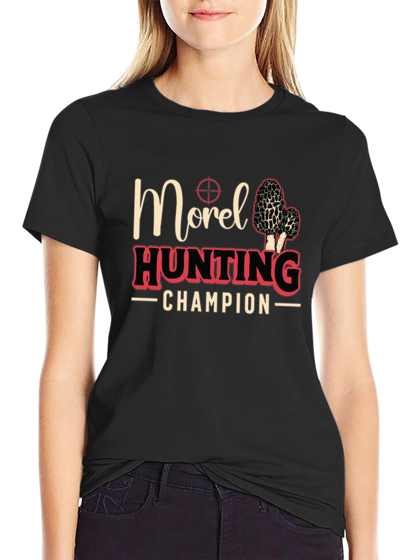 Black Morel Hunting Champion T-Shirt - Black view 2