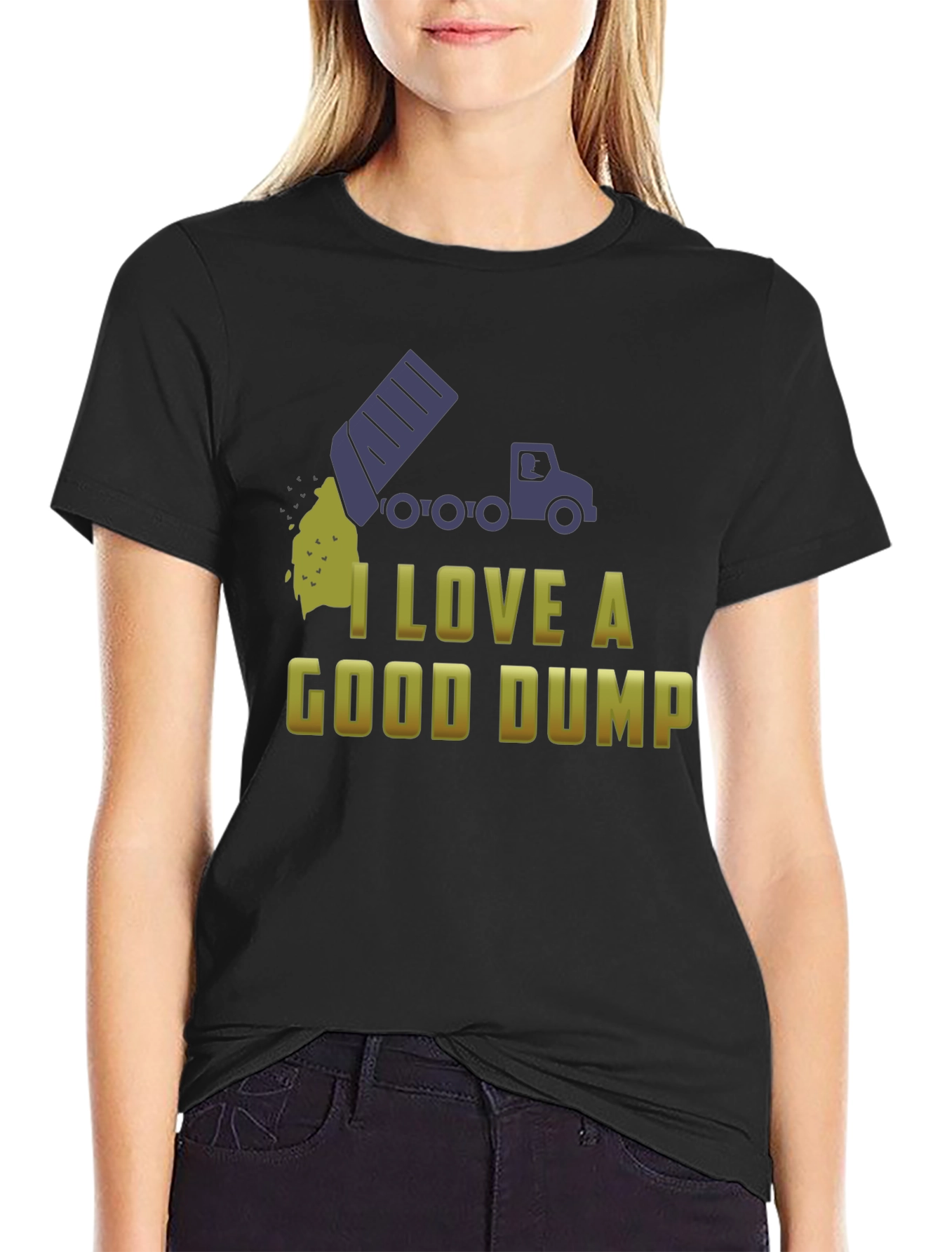 Black I Love a Good Dump Truck T-Shirt - Fun Novelty Tee view 2