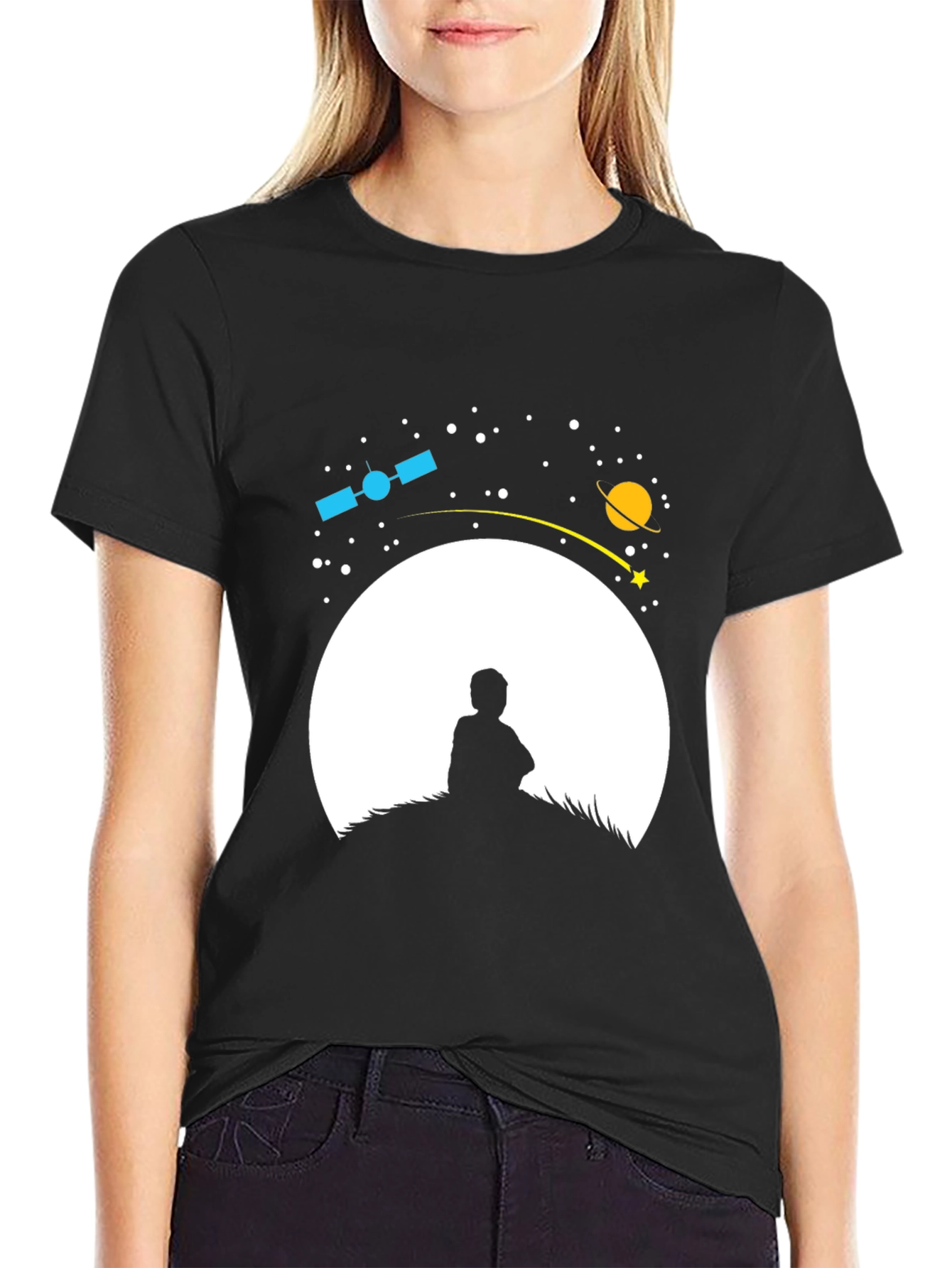 Black Cosmic Dreamer Graphic Tee - Black view 2