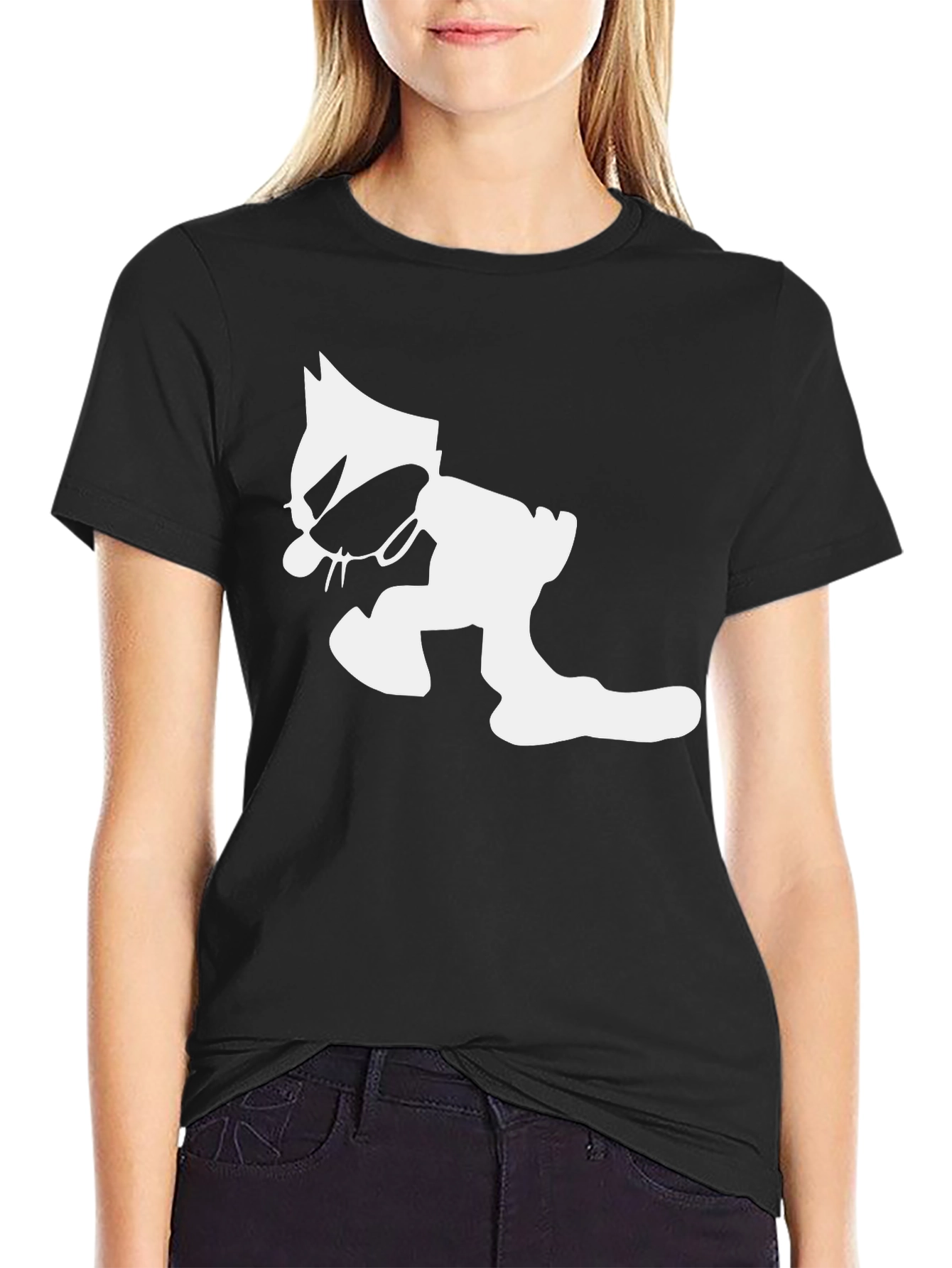 Black Cool Cat Graphic T-Shirt - Black view 2