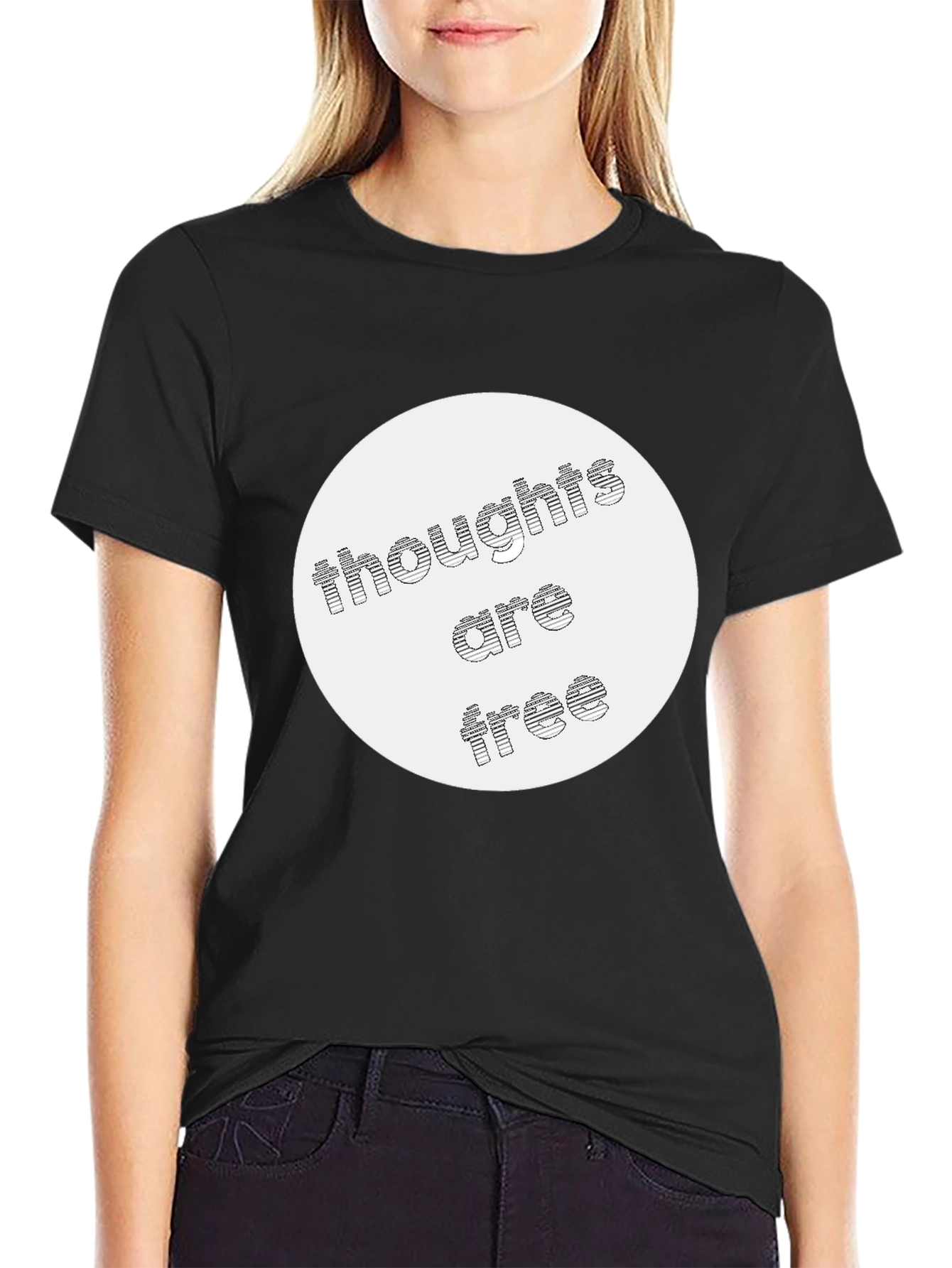 Black Thoughts Are Free Graphic Tee - Stylish & Comfortable view 2