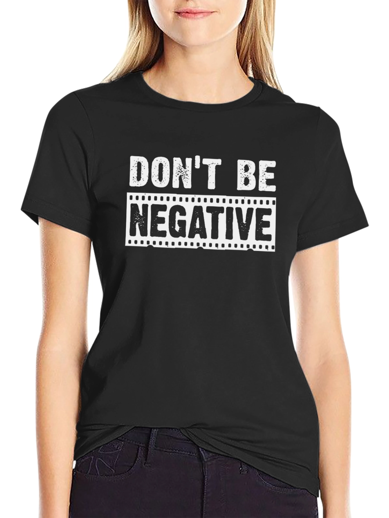 Black Don't Be Negative Black Graphic Tee view 2