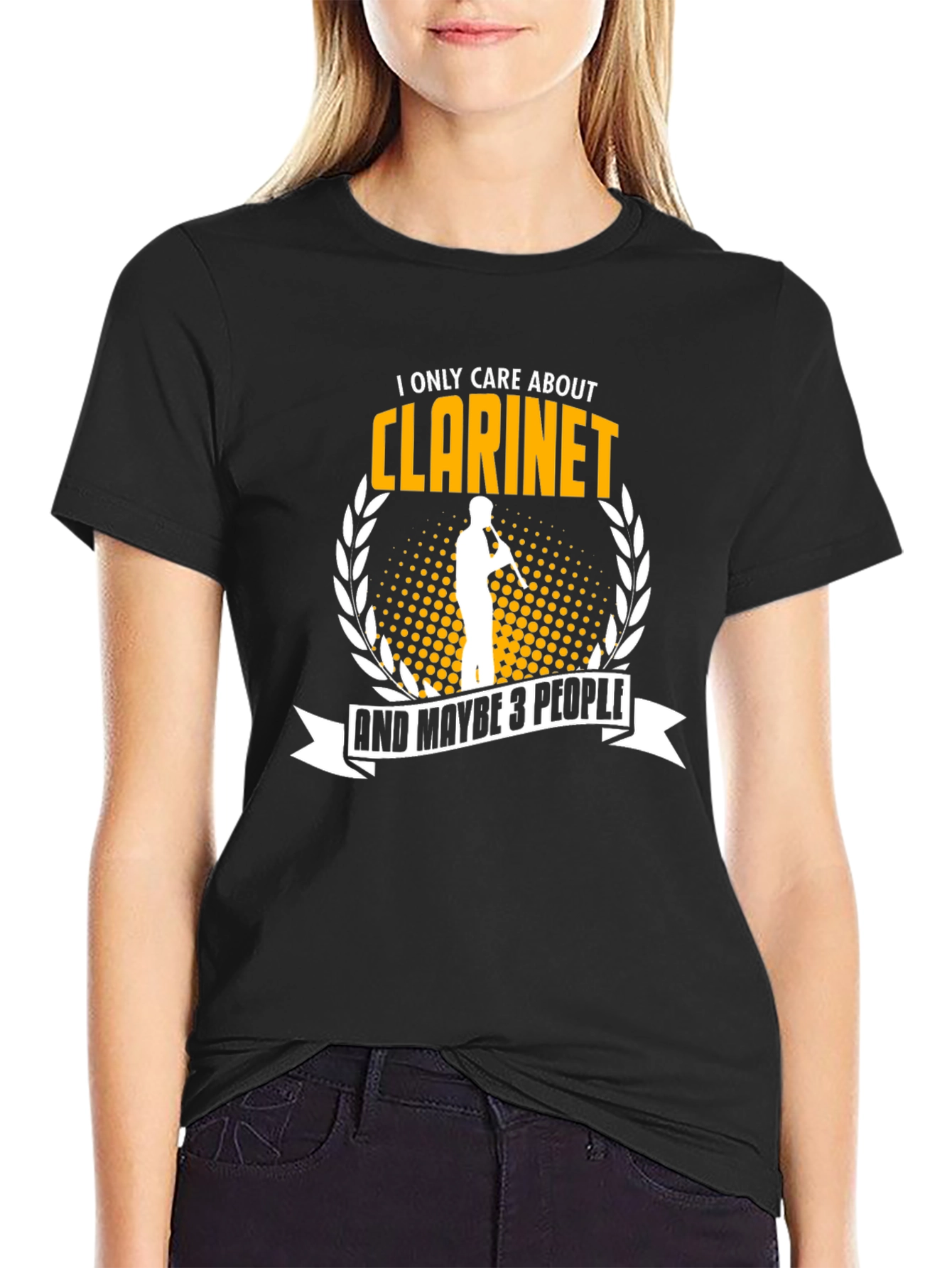 Black Clarinet Lover Graphic Tee - Music Fan T-Shirt view 2