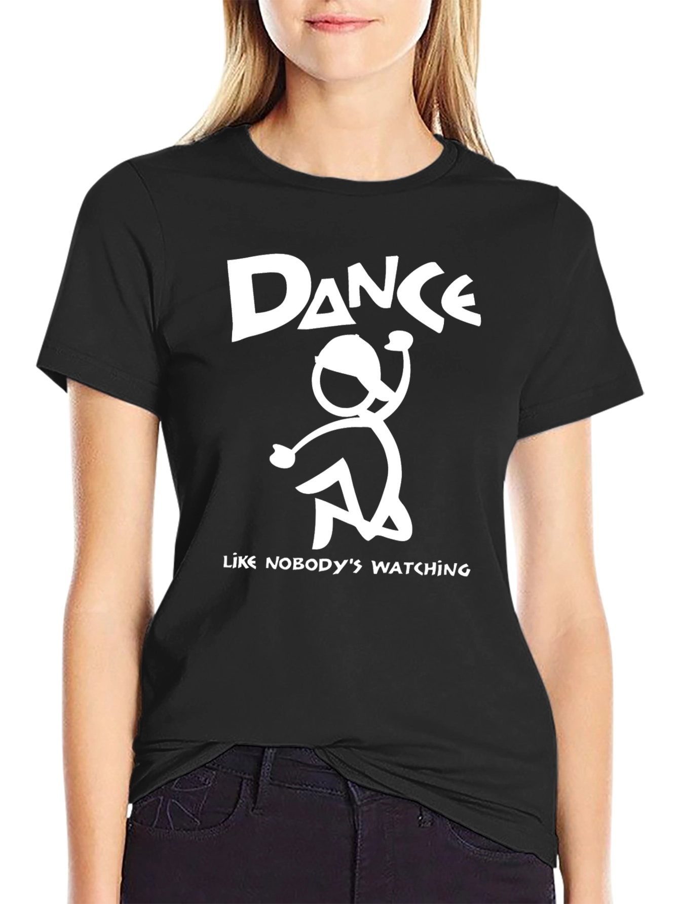 Black Dance Like Nobody's Watching Black Graphic Tee view 2