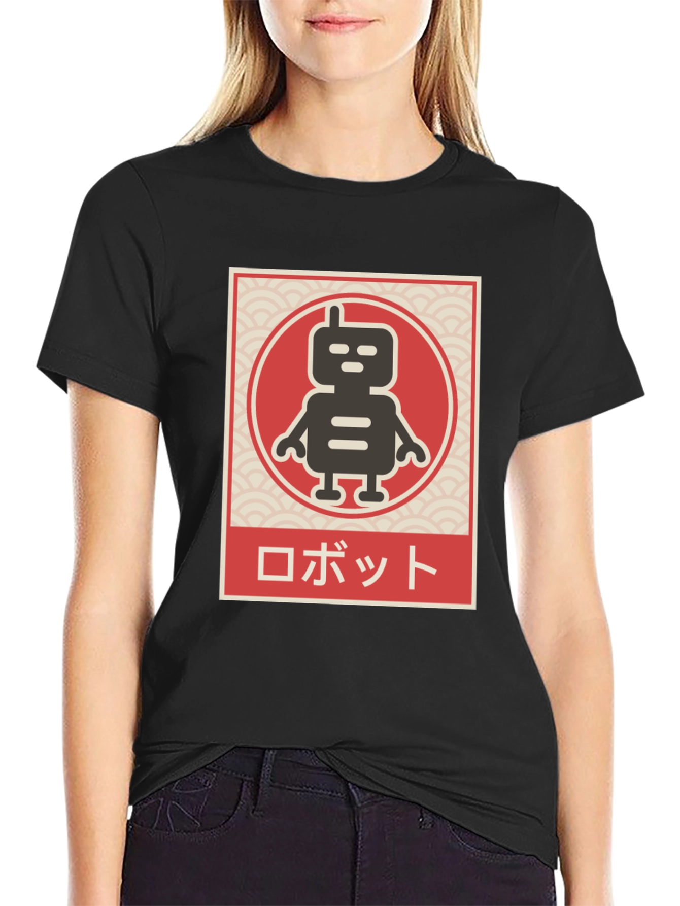 Black Retro Robot T-Shirt - Japanese Style view 2