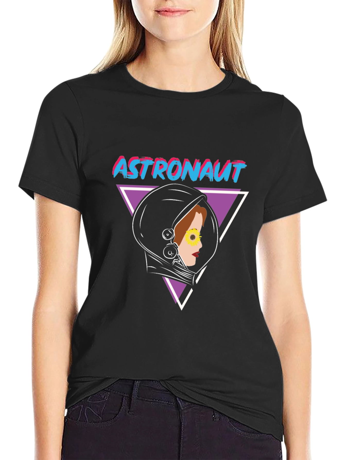 Black Astronaut Graphic Tee - Retro Space Style view 2