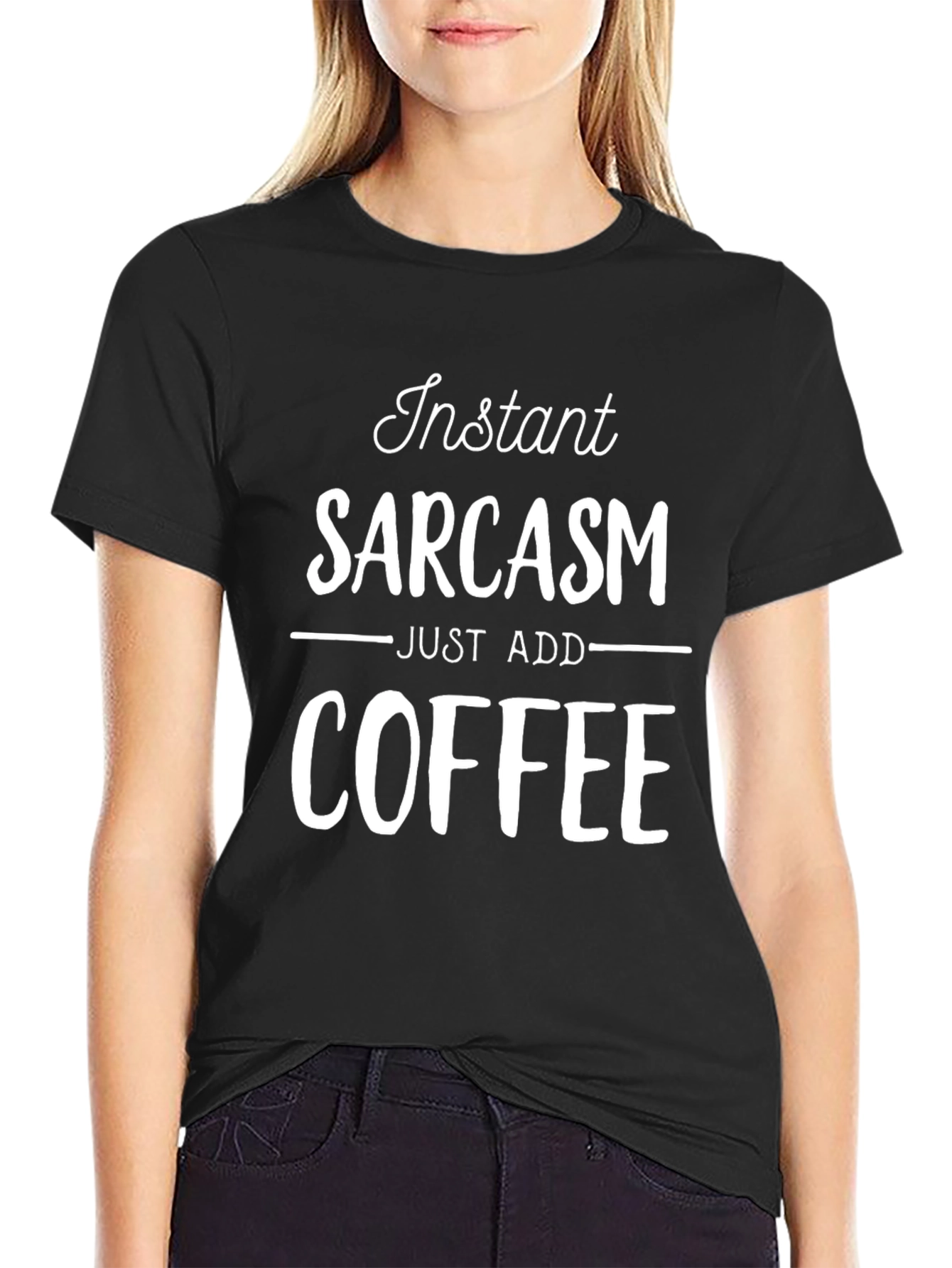 Black Instant Sarcasm Coffee T-Shirt view 2
