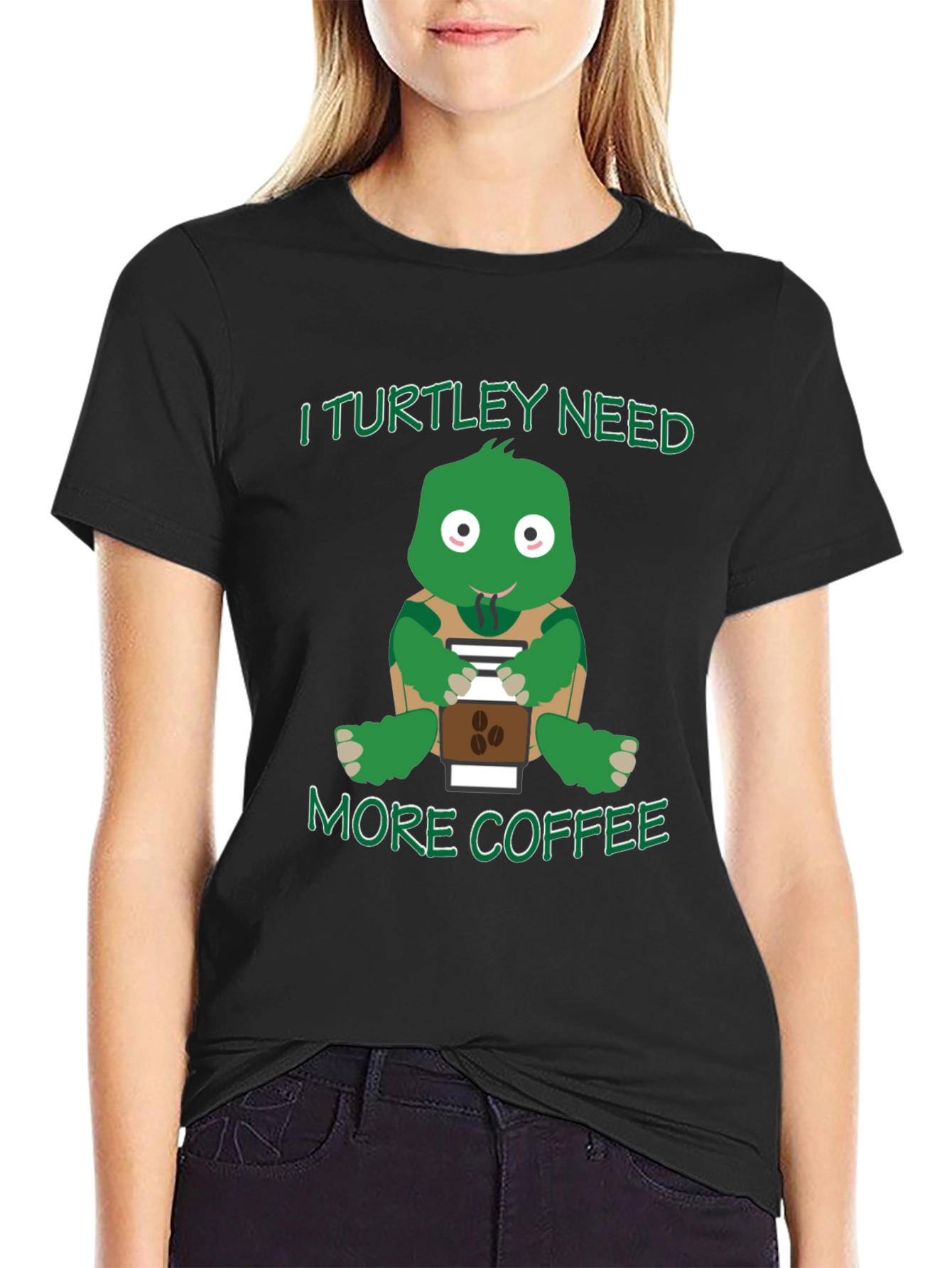 Black I Turtley Need More Coffee T-Shirt view 2
