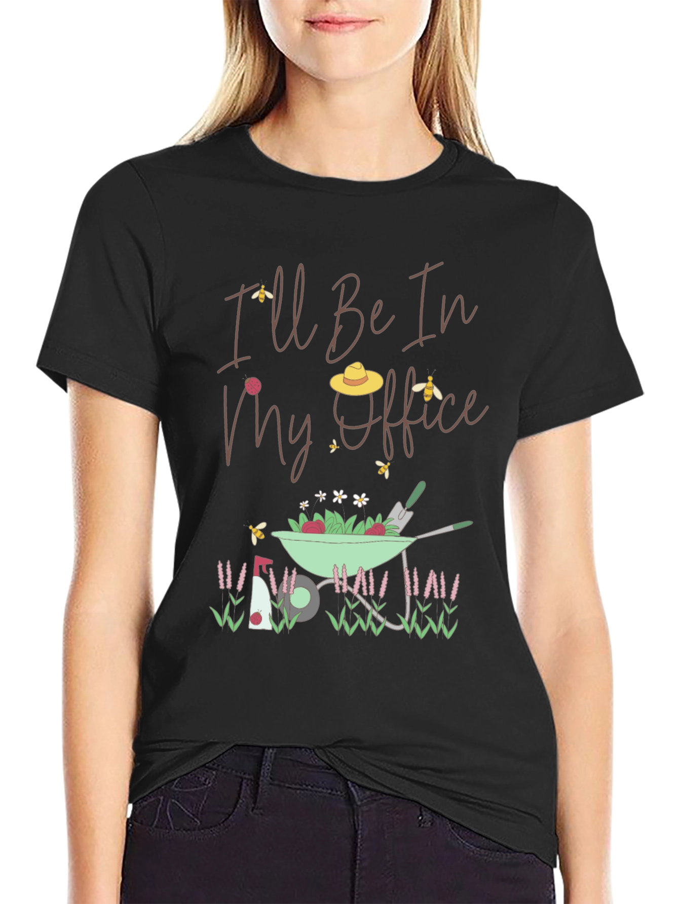 Black Gardening T-Shirt: I'll Be In My Office view 2