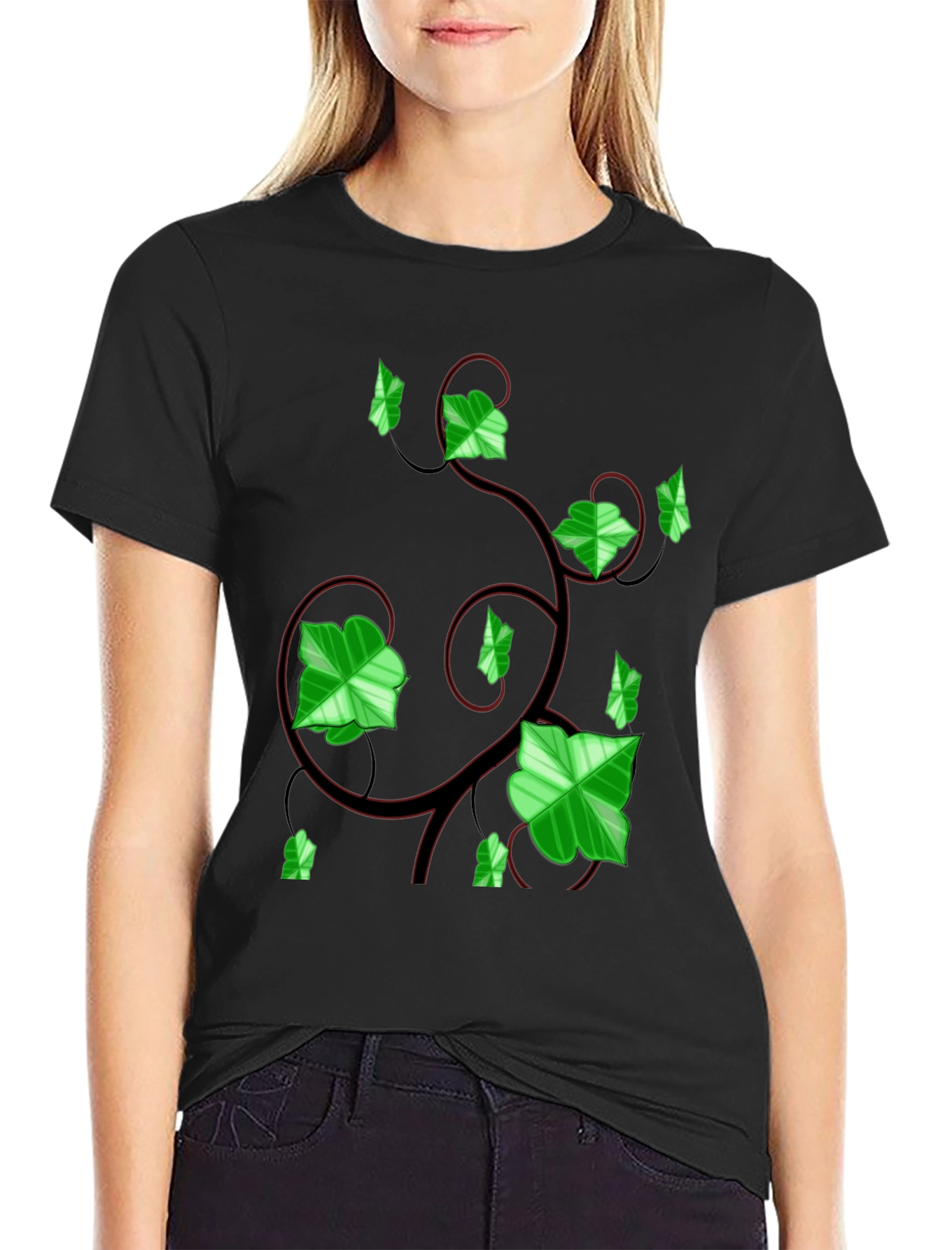 Black Ivy Vine Graphic Tee - Black view 2