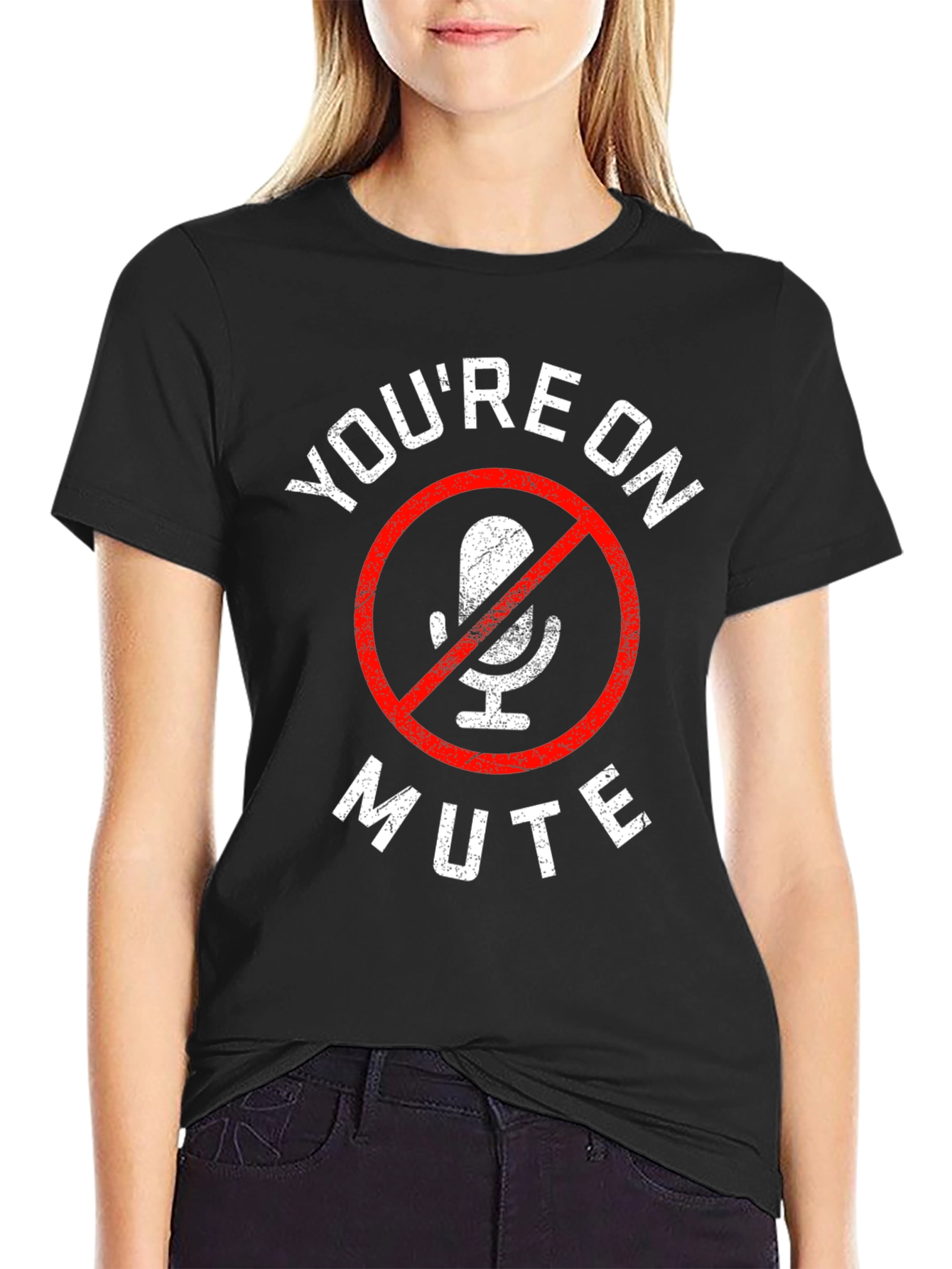 Black You're On Mute Graphic T-Shirt - Funny Conference Call Tee view 2