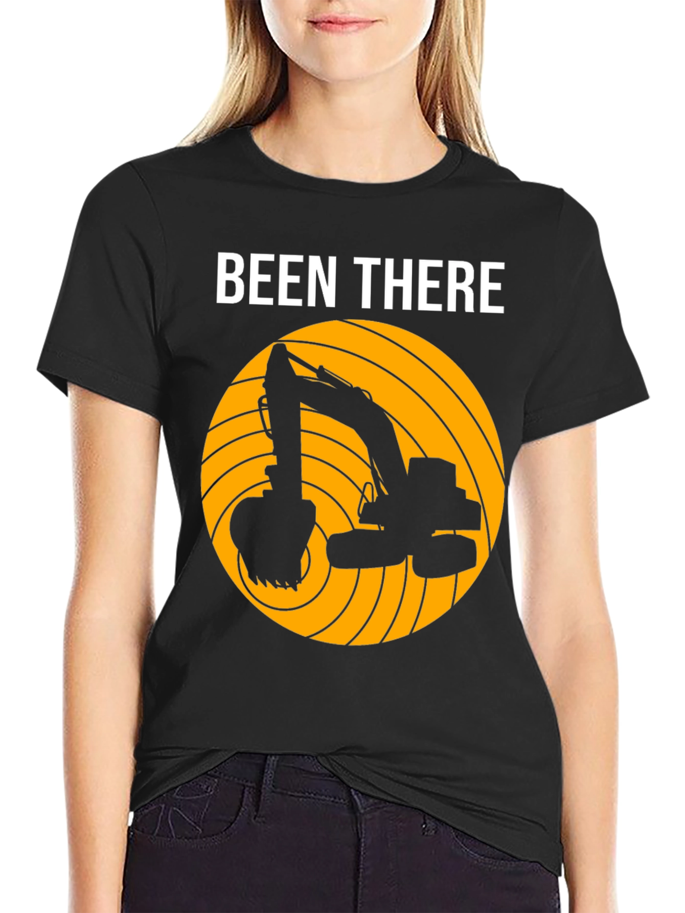 Black Been There Excavator T-Shirt - Construction Worker Gift view 2